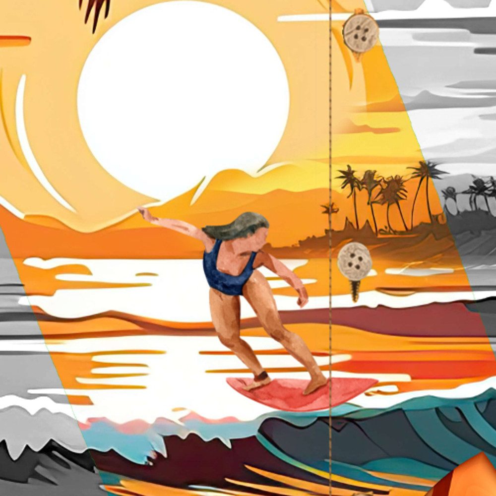 Hawaiihemdshop.de Hawaiihemd Hawaii Hemd Herren Baumwolle Kurzarm Hawaiihemd mit Palmen und Meer