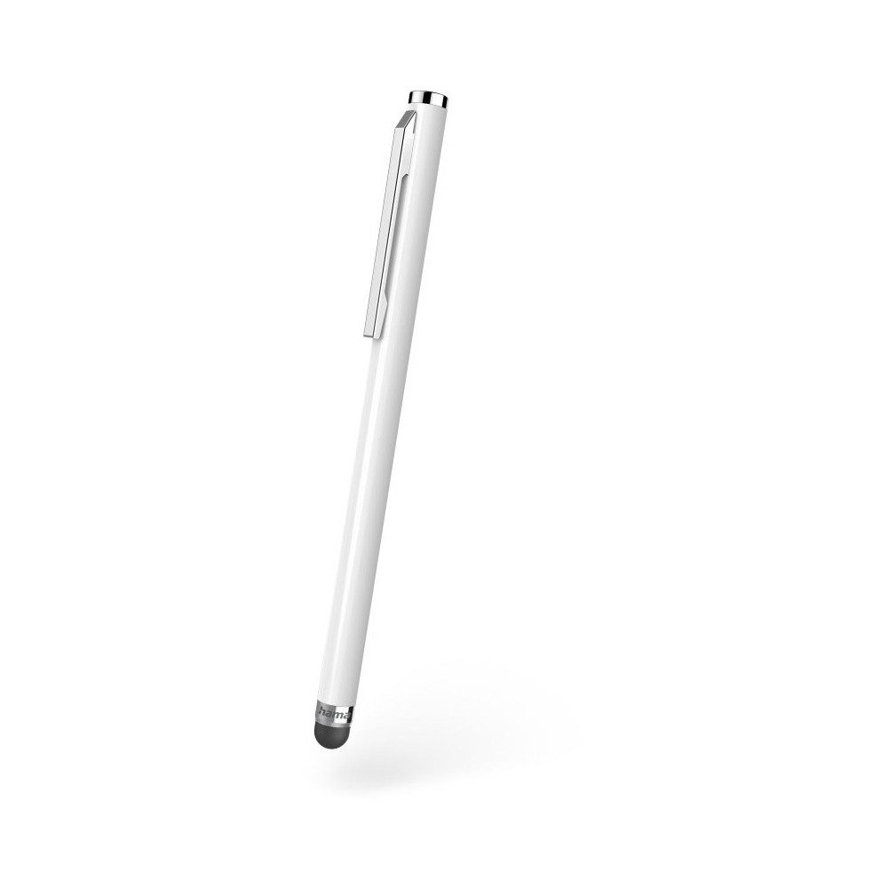 Hama Hama Eingabestift Easy weiß für Планшеты. Tastatur (mit Clip zum einfachen Befestigen an Rucksack, Hemdtasche)