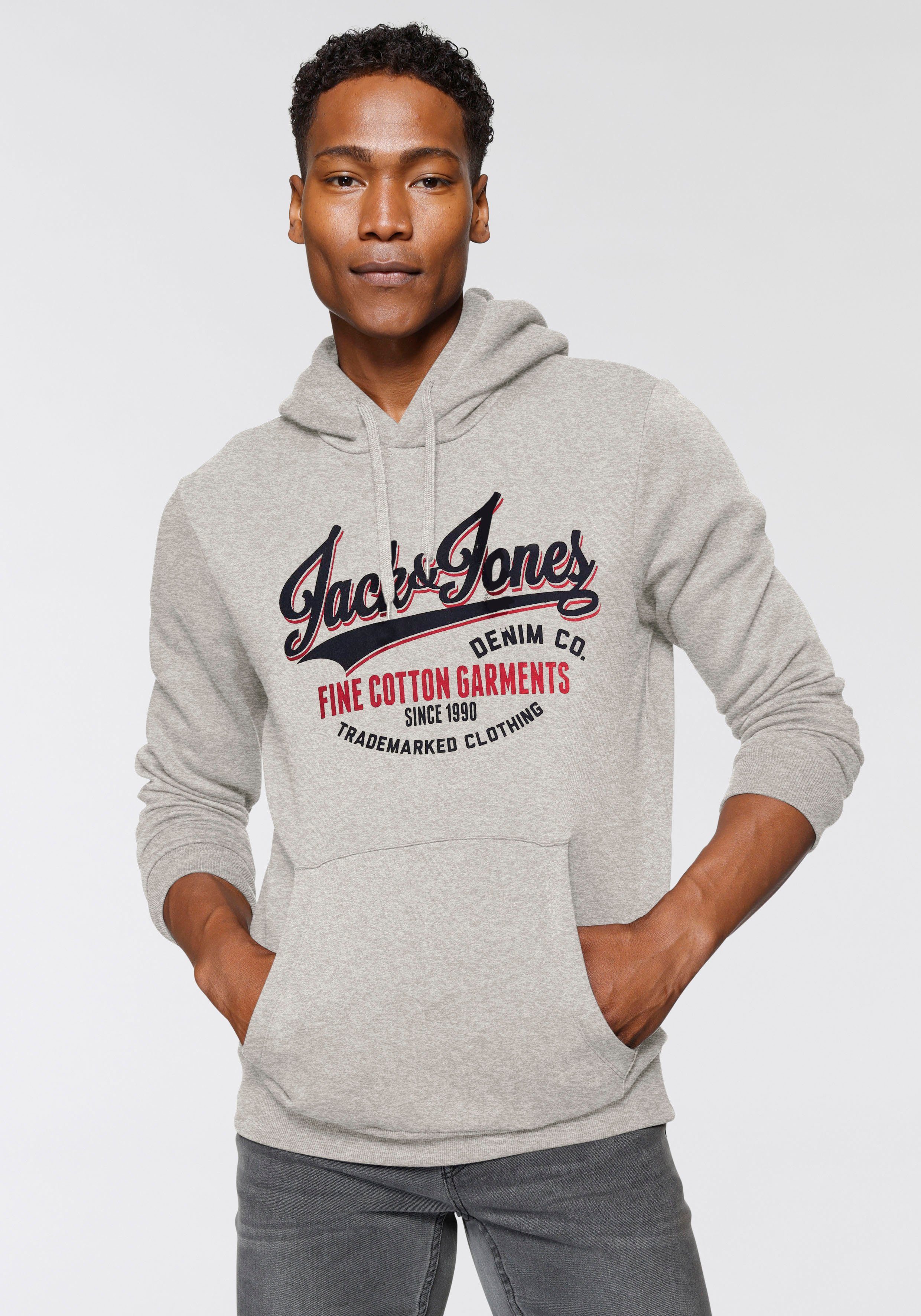 White Melange Jack Kapuzensweatshirt HOOD SWEAT LOGO & Jones 2