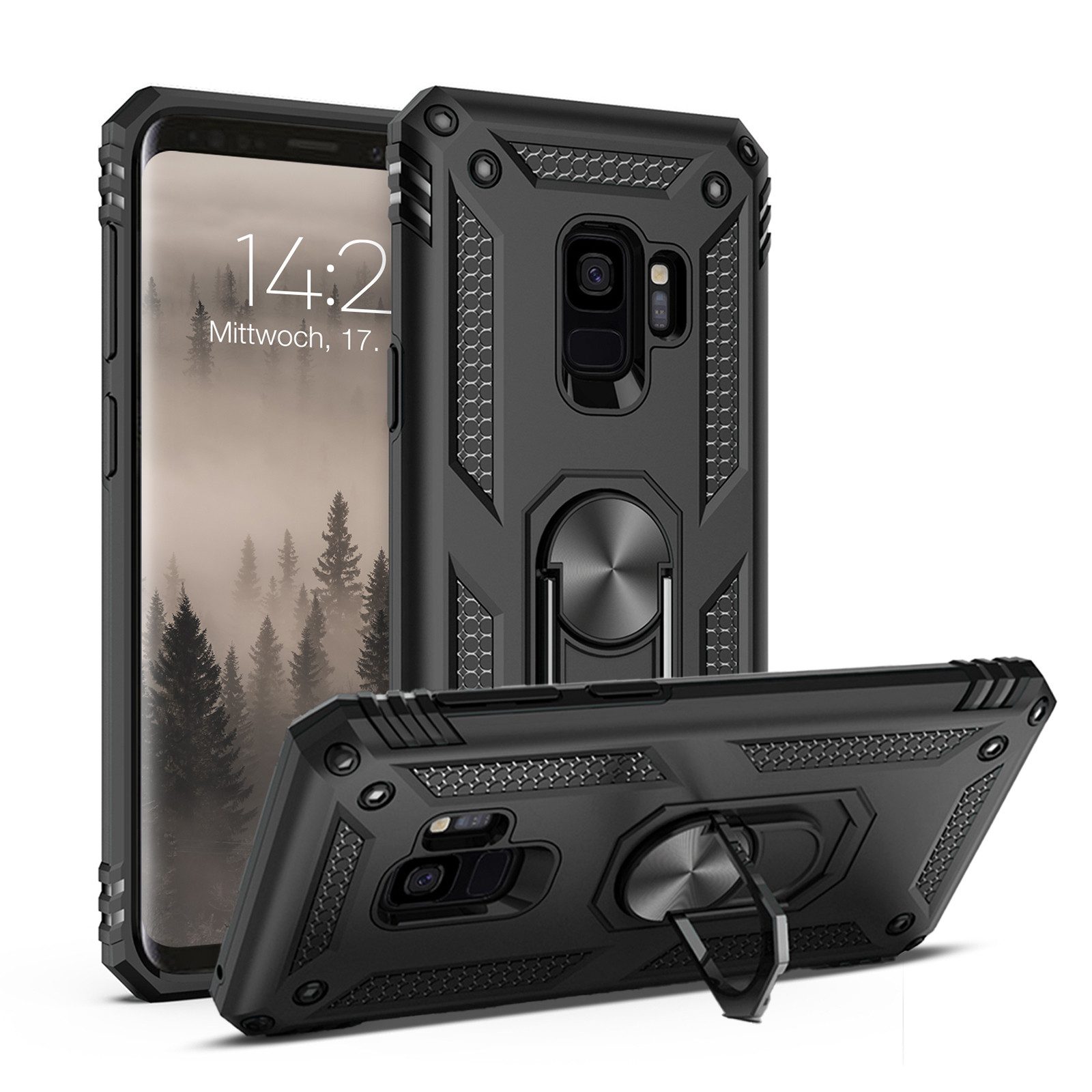 Tec-Expert Handyhülle Outdoor Cover Hülle für Samsung Galaxy S9 5.8 Zoll, 5.8, Premium Hülle aus verstärktem Polycarbonat