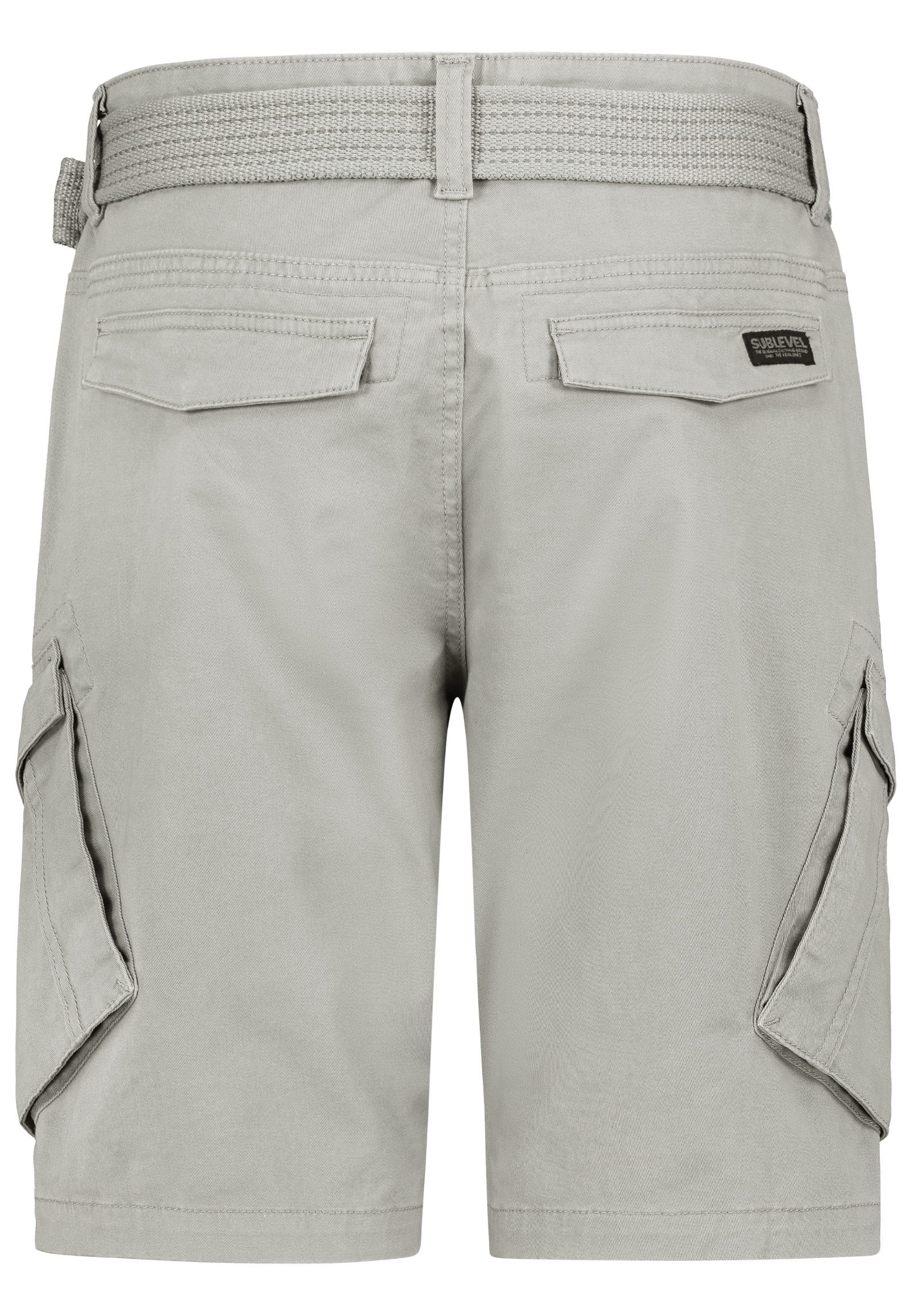 SUBLEVEL Cargoshorts Herren Cargo Shorts kurze Hose Bermuda Knielang Short Sommer + Gürtel