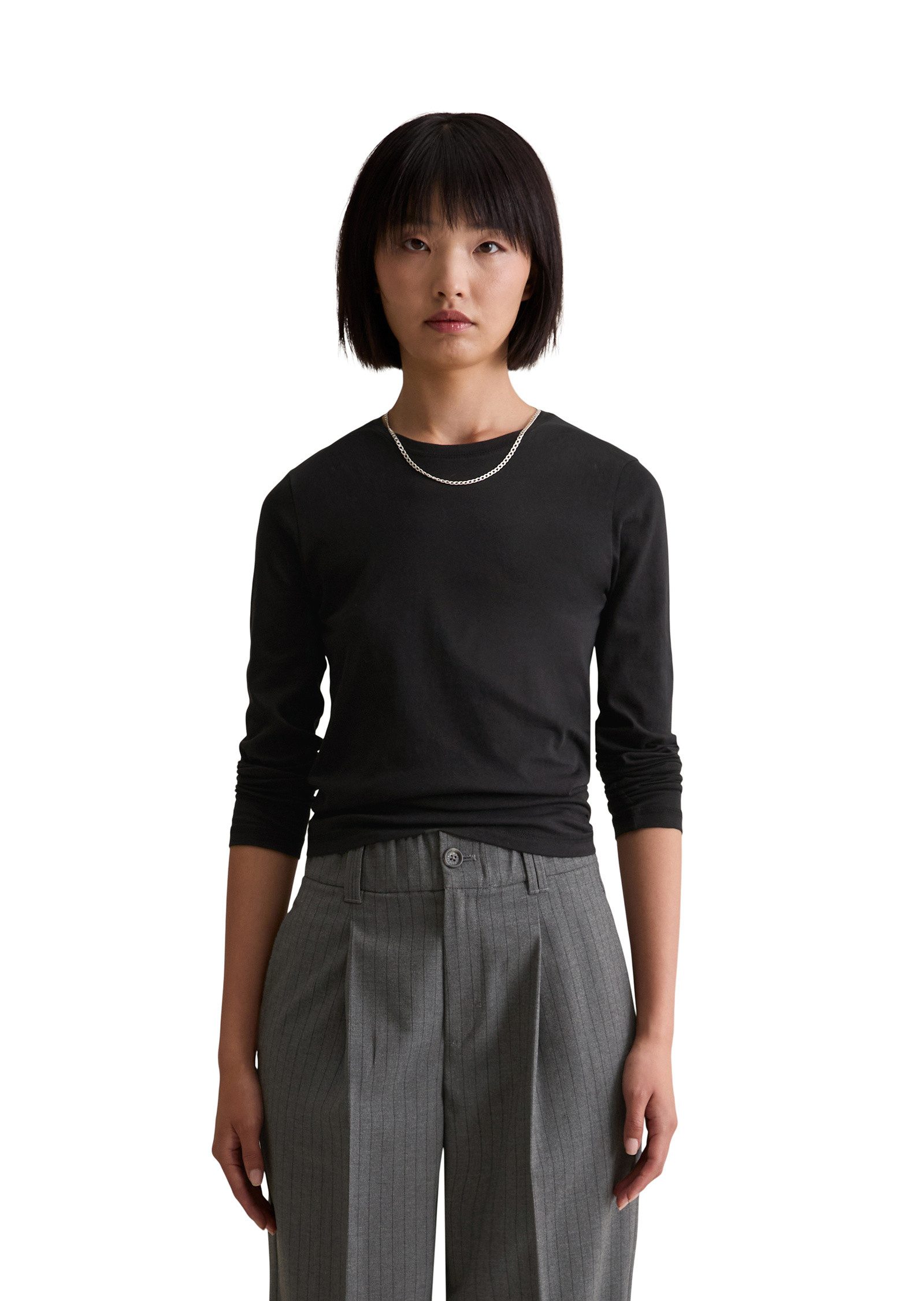 Marc O'Polo DENIM Langarmshirt aus softem Bio-Baumwoll-Mix