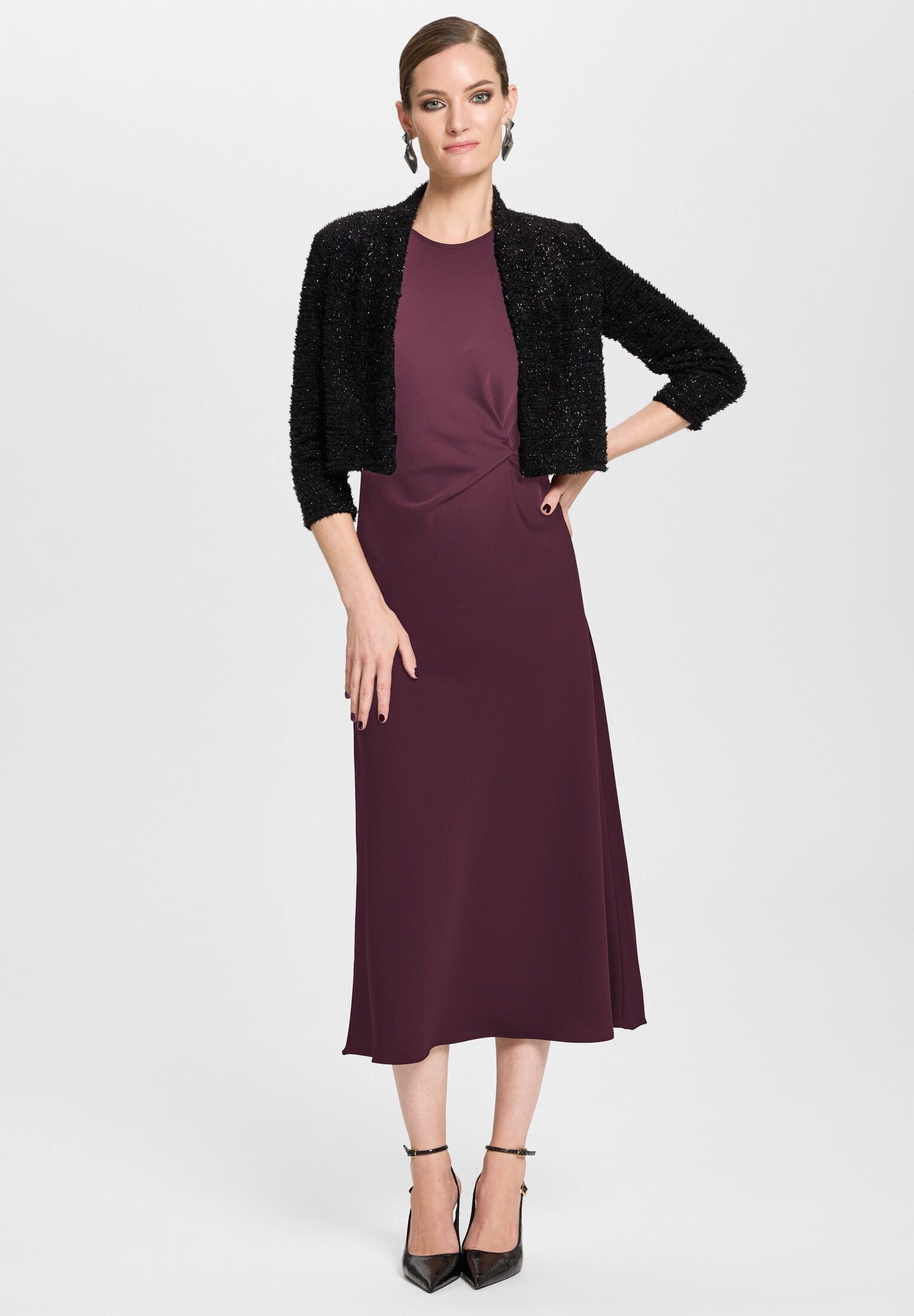SWING Boleroblazer - Bolero Jacke in Chenille Optik Taillierter Schnitt