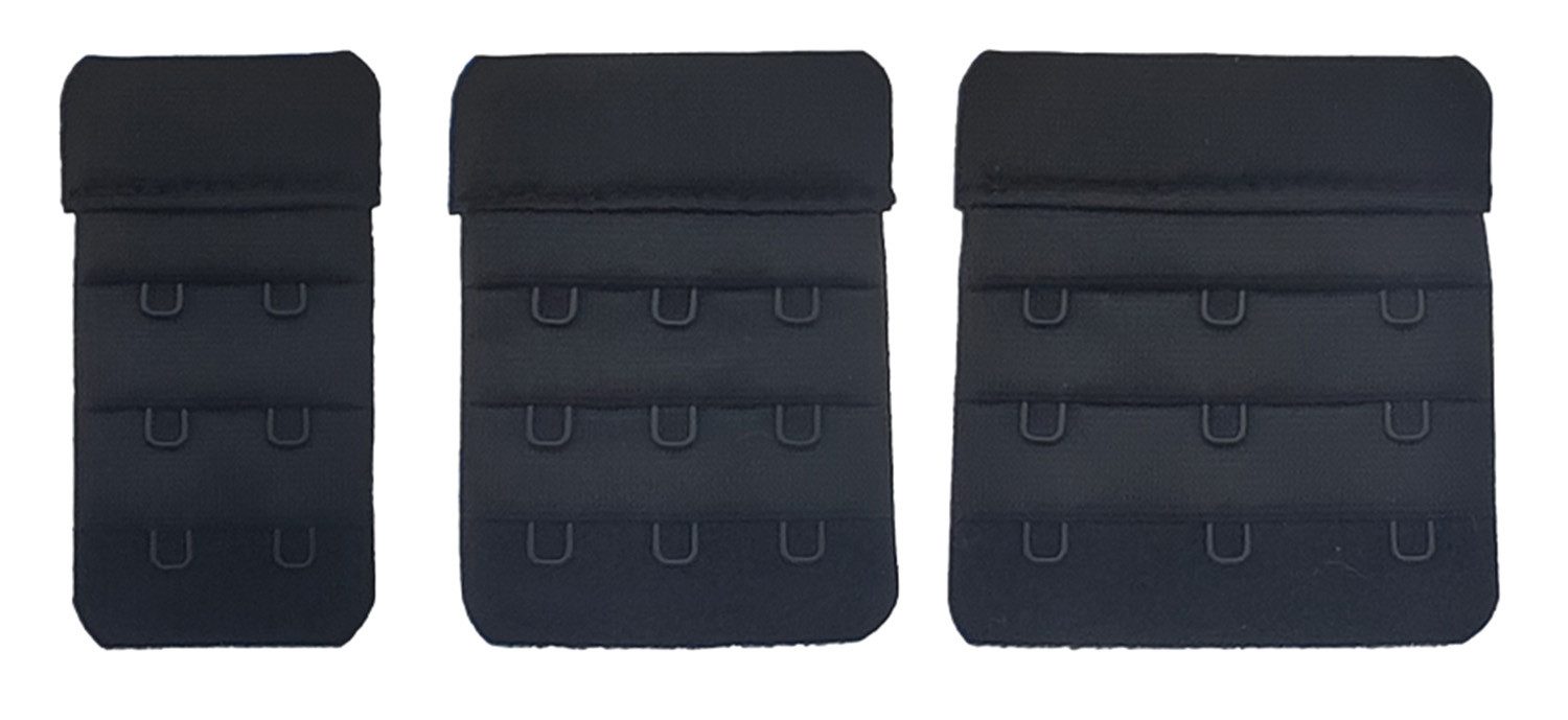 varivendo BH-Verlängerung 3er Set 32, 45, 57 mm schwarz (Stück, 3 St), BH-Verlängerung, BH-Extender, BH-Verlängerungsstück, BH-Erweiterung, B