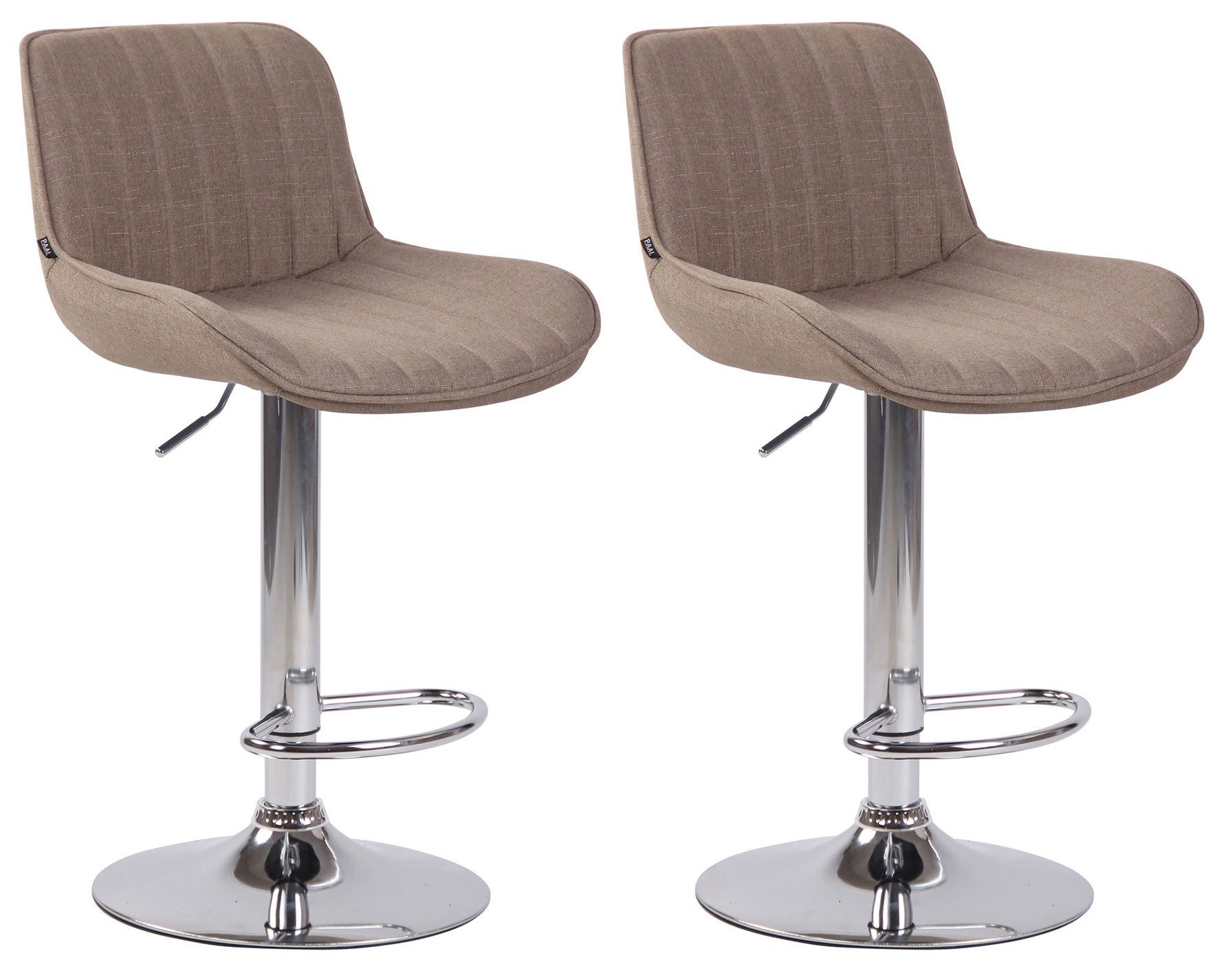 Barhocker 2er Set Barhocker Lentini Stoff chrom