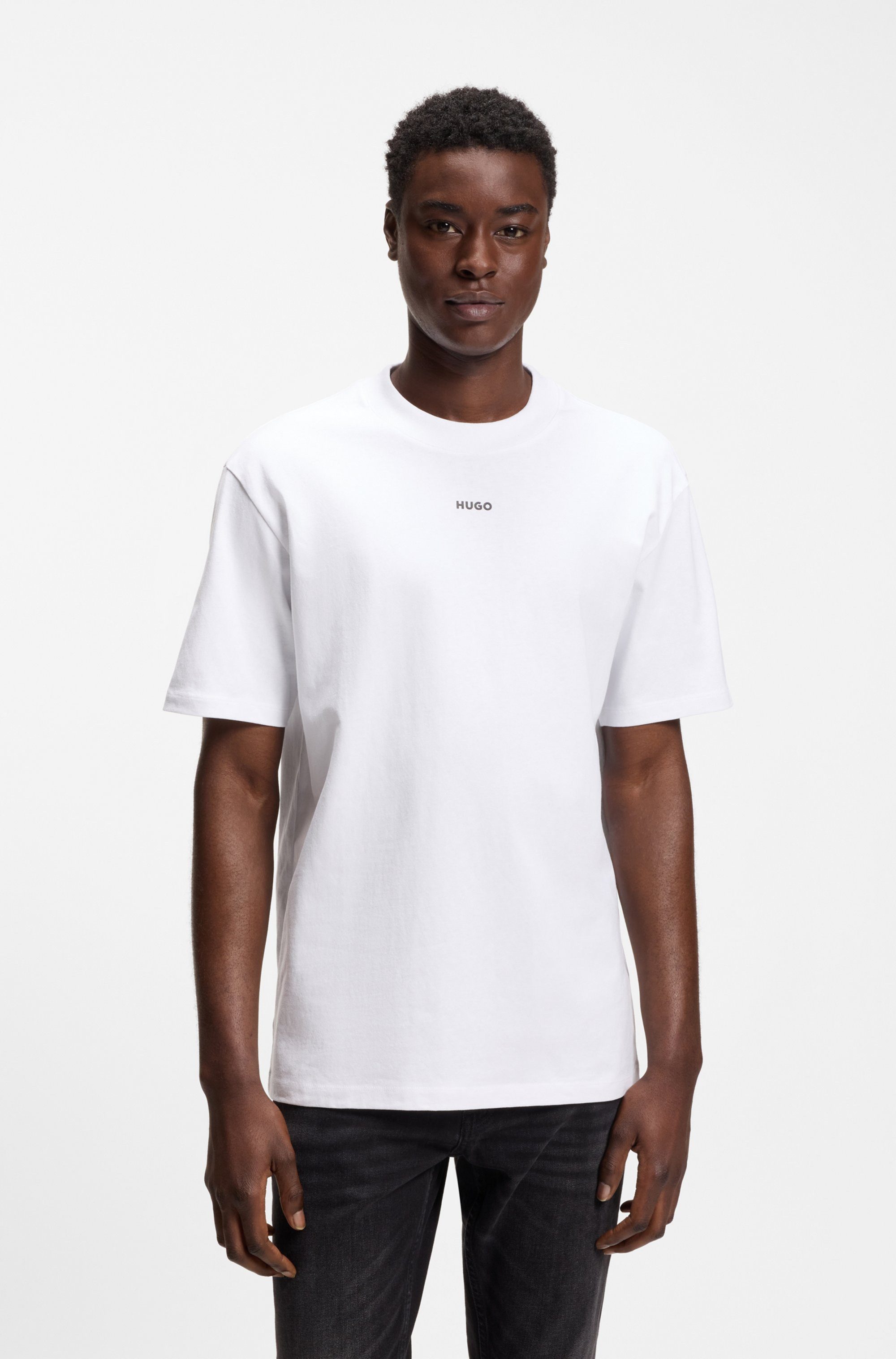 HUGO T-Shirt Rundhalsausschnitt, Relaxed Fit, Logo-Print