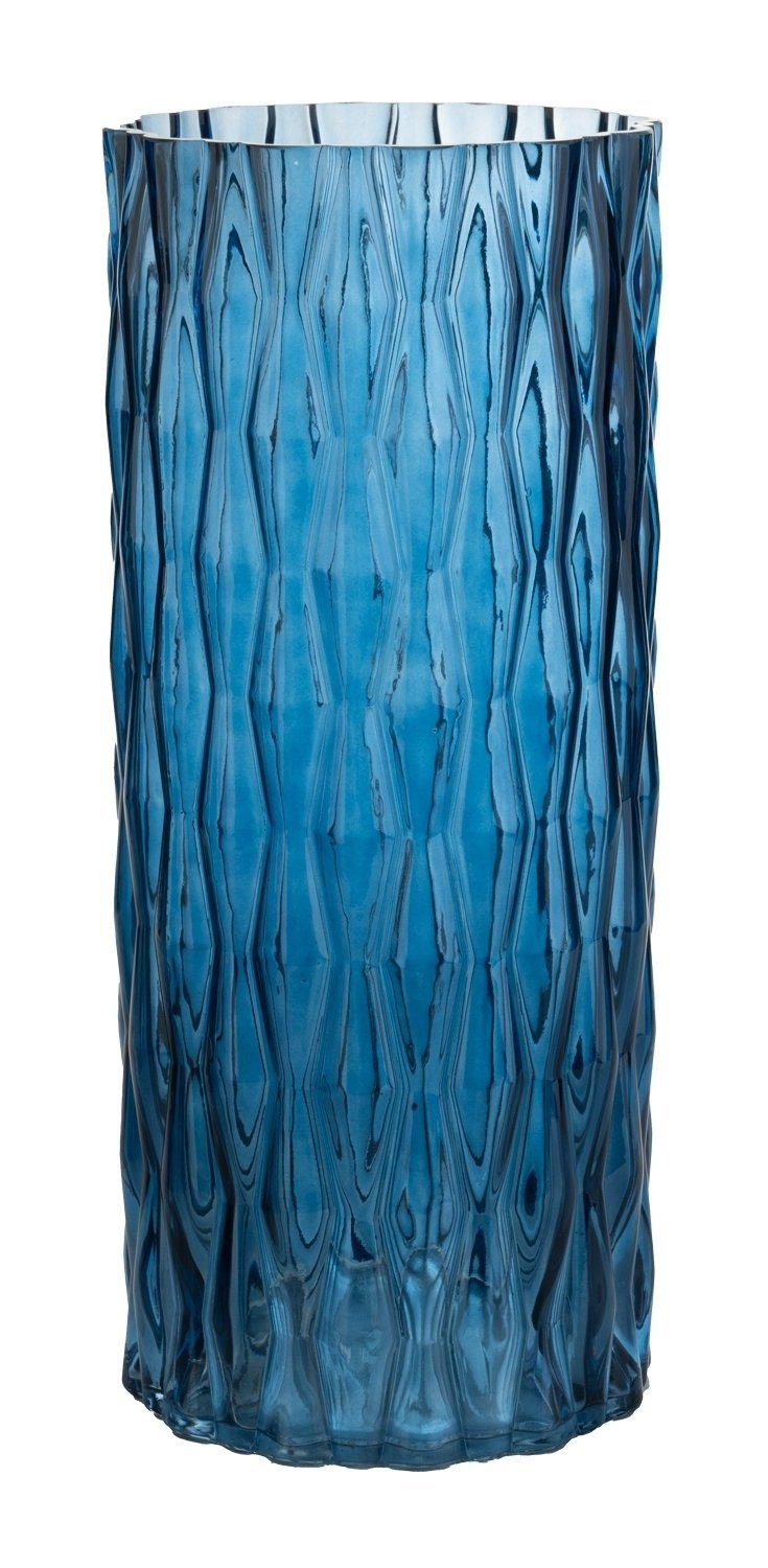 Dekovase AIMEE, H 30 cm, Blau, Glas, Transparent, (1 St), Wasserdicht