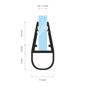 STEIGNER Duschdichtung UK06 gerade, L: 30 cm, (1 Stück Packung, Einzeldichtung), für 3,5mm bis 5mm Glasstärke