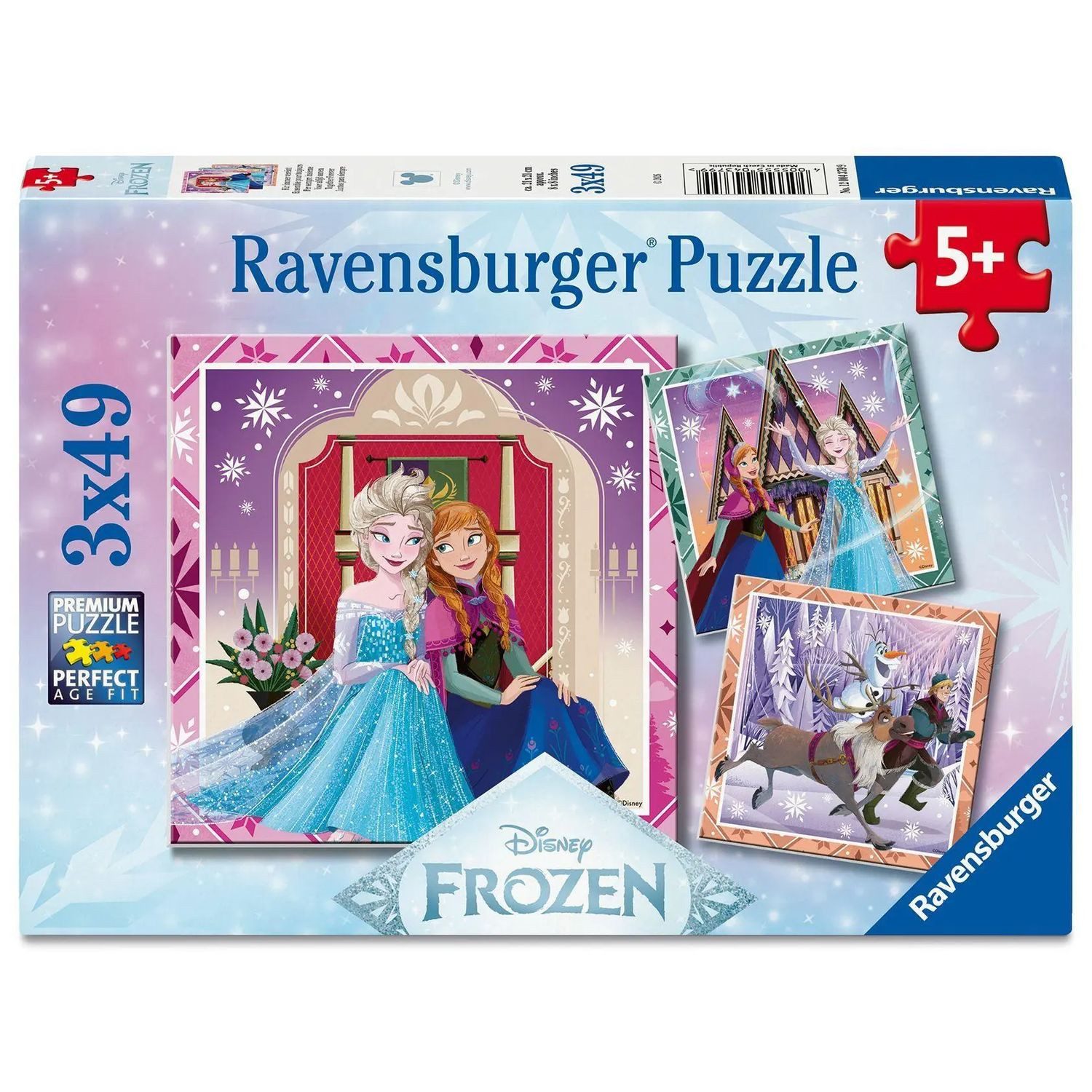 Ravensburger Puzzle Kinderpuzzle 3x49 Teile - Disney Die Eiskönigin - Disney Frozen, 49 Puzzleteile