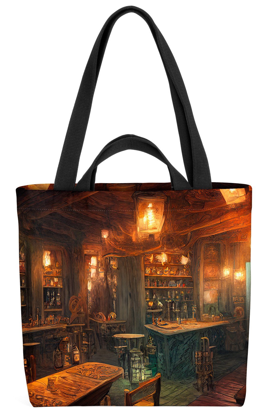 VOID Henkeltasche (1-tlg), Bar Schottland Fantasy gebäude historisch antik roman landhaus stil h