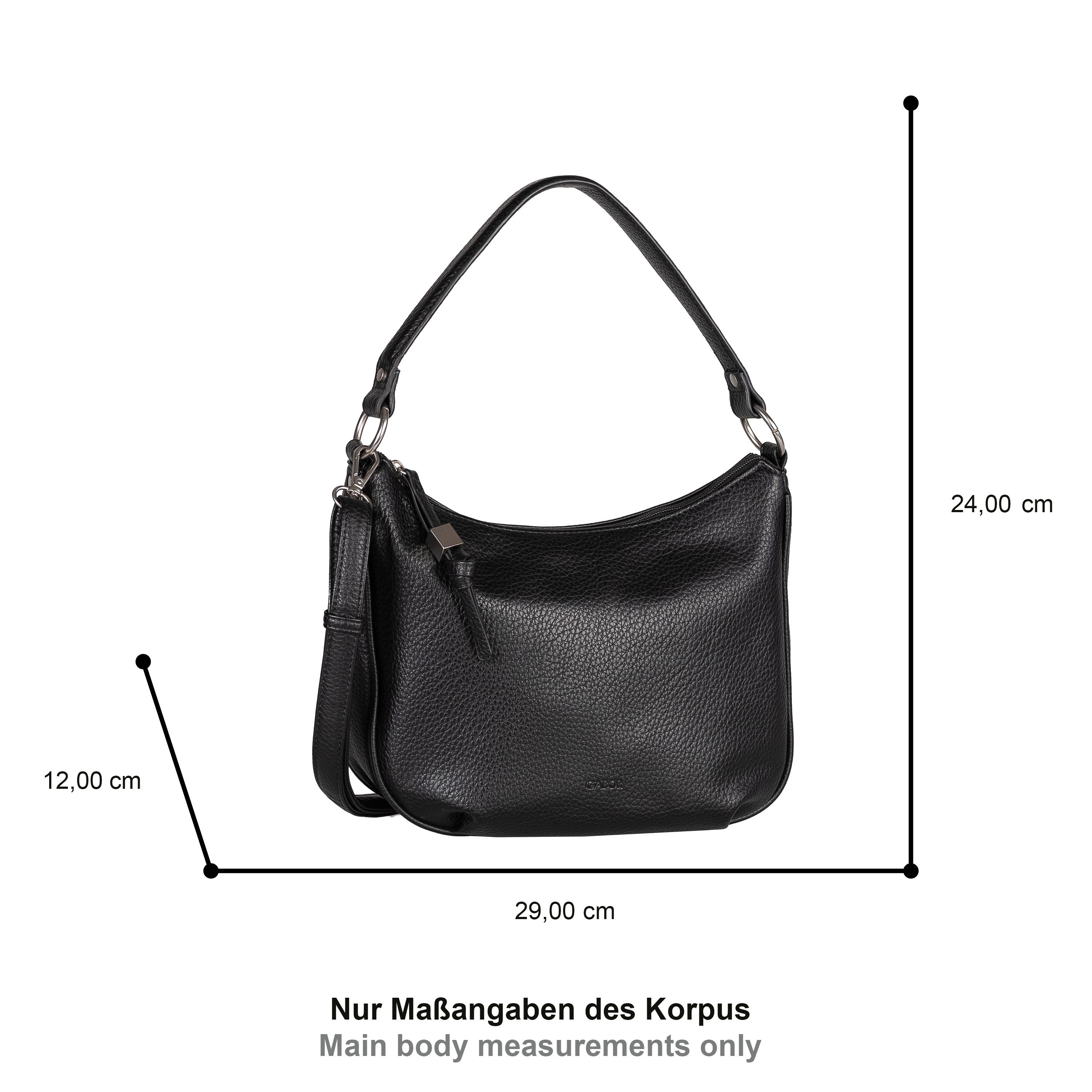Gabor Schultertasche Rosina, lässiger Look mit softem Material und markantem Metalldetail am Zipper
