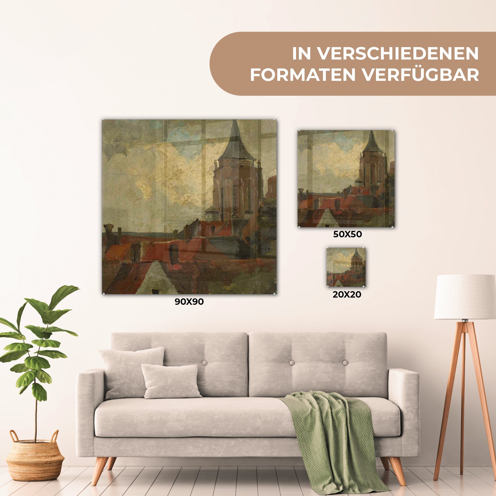 Der Bilder Turm Foto - St), MuchoWow Breitner, von Gorkum Glas auf - Glas - Hendrik - Acrylglasbild auf (1 Wanddekoration Georg Wandbild Glasbilder