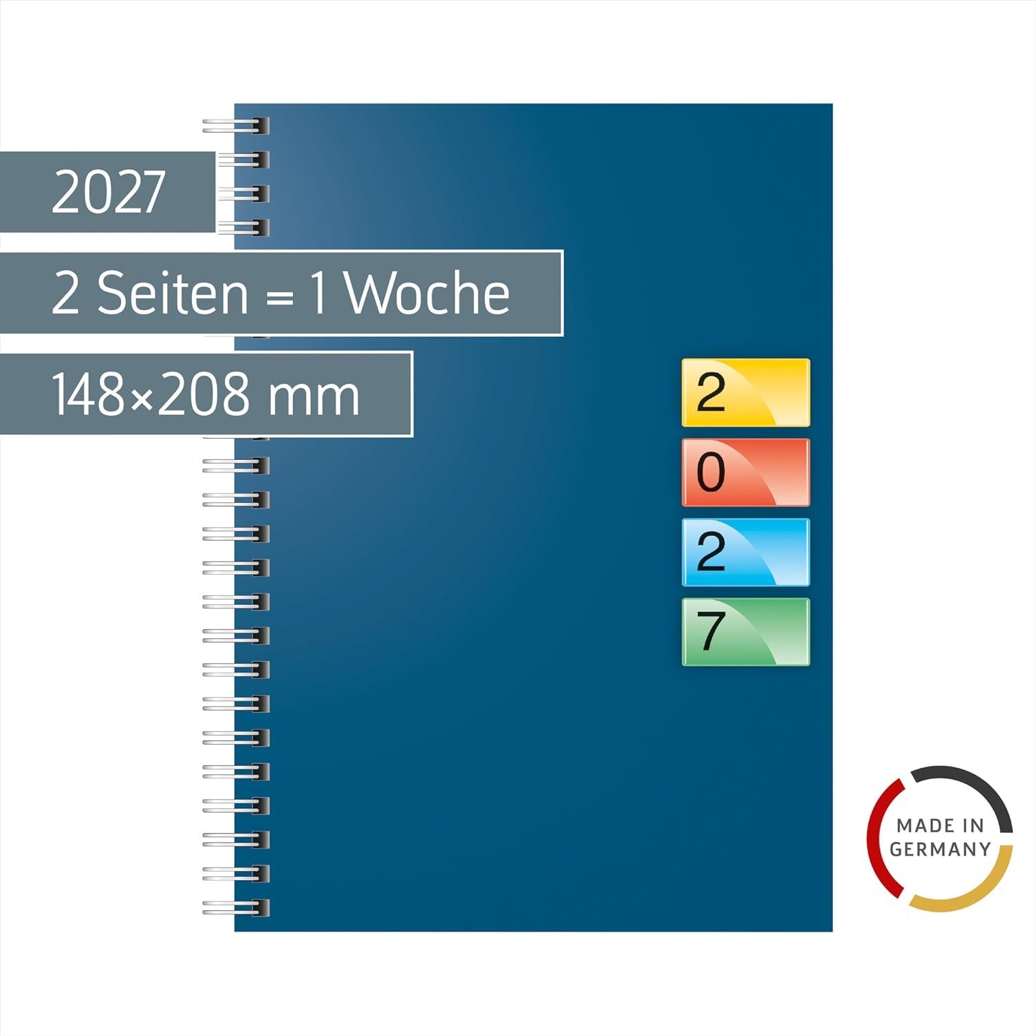 BRUNNEN Buchkalender BRUNNEN Buchkalender DATAline Mod. 796 40 2027, A5, Karton, blau