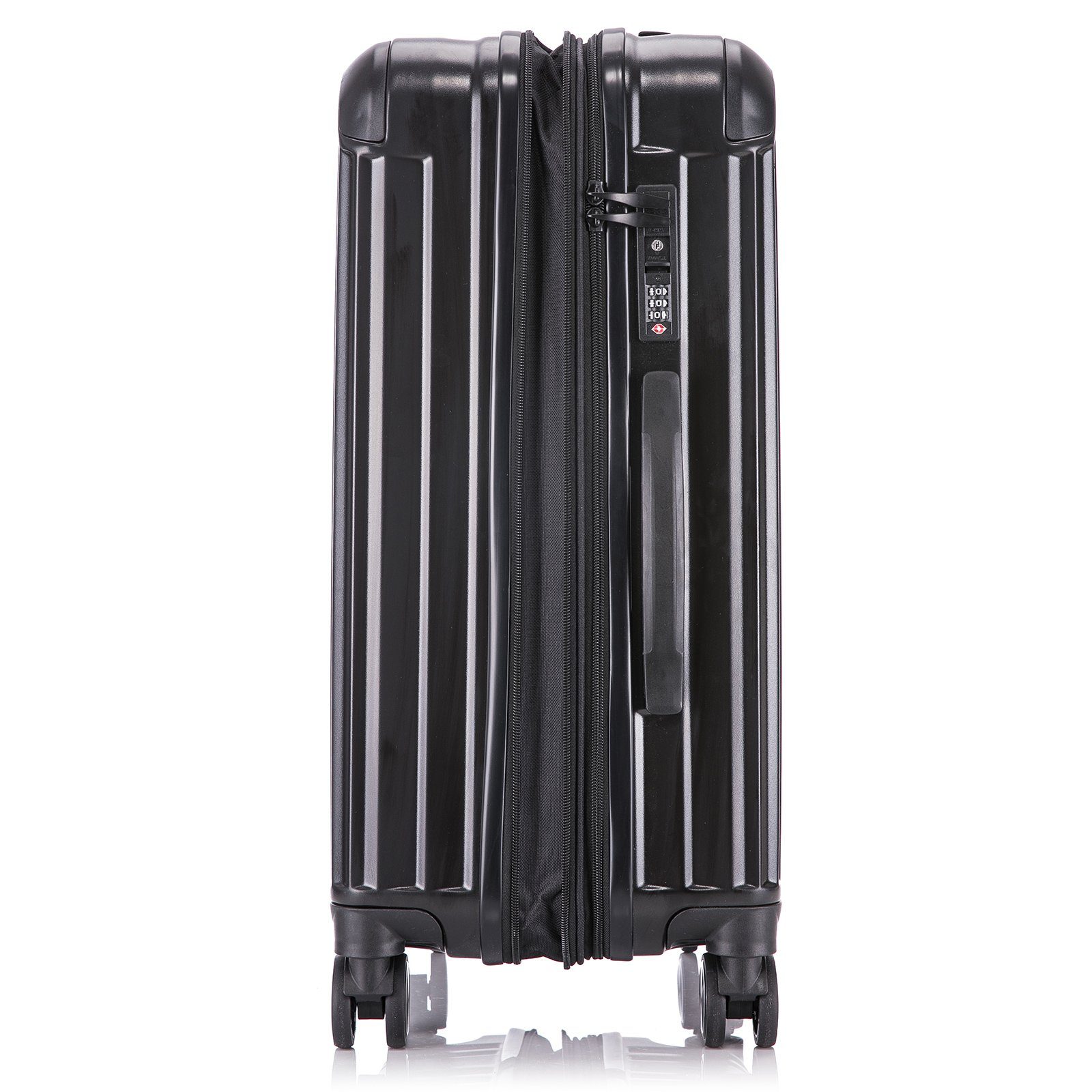interGo Hartschalen-Trolley Reisekoffer mit 4 Rollen Harteschalenkoffer TSA-Zahlenschloß Koffer, 4 Rollen, Hartschalenkoffer
