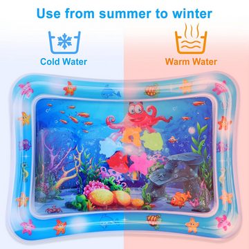 LA CUTE Spielmatte XXL Baby Wassermatte Oktopus – Aufblasbares Sensorisches Spielzeug (Baby Wasserspielmatte Set, 1x Aufblasbare Wasserspielmatte), Aufblasbare Wasserspielmatte für Babys mit bunten Wassertieren