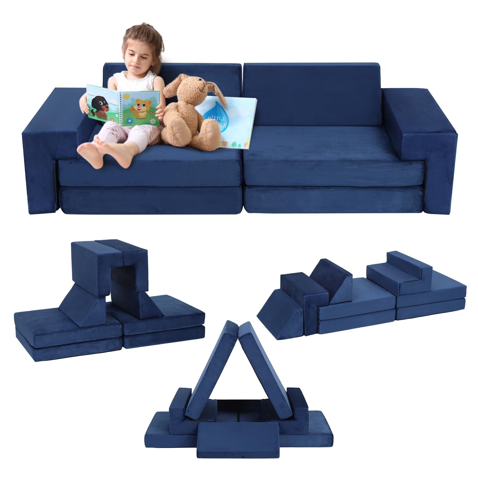 GarveeMore Kindersofa Modulares Spielsofa für Kinder - 8-teiliges Sektionssofa