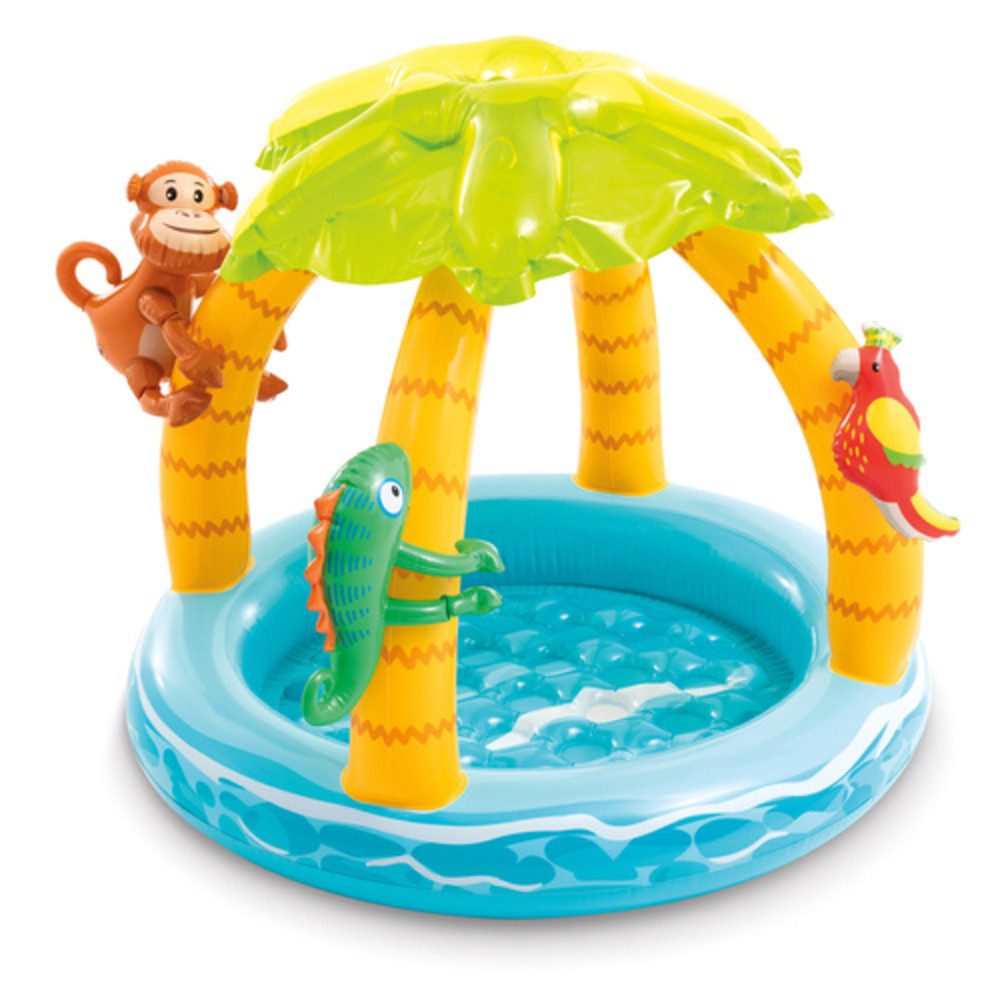 Intex Planschbecken Aufblasbares Kinderbecken Baby-Pool, (Spar-Set, 1-tlg., Tropical Island), kindgerechten Wassertiefe von 13 cm