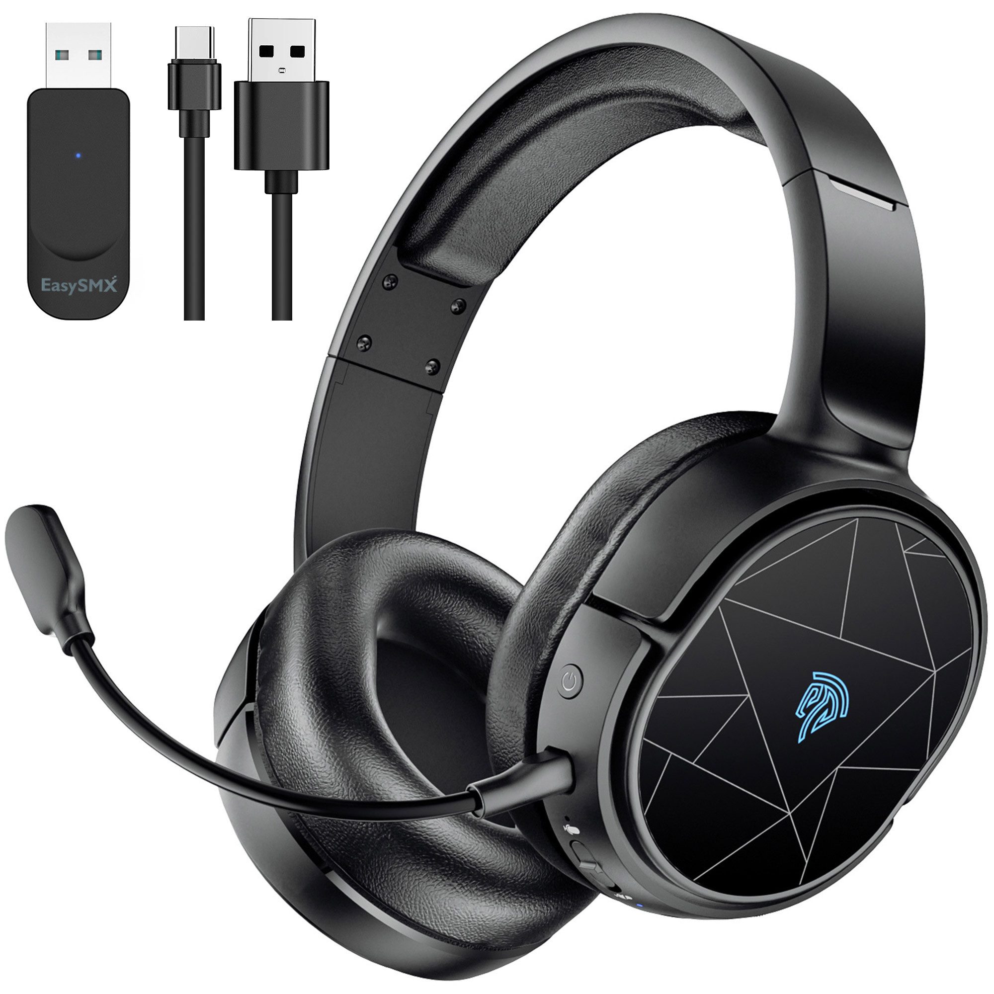 Gaming Headset 2.4GHz/Bluetooth PC Wireless Kopfhörer Kopfhörer Gaming-Headset