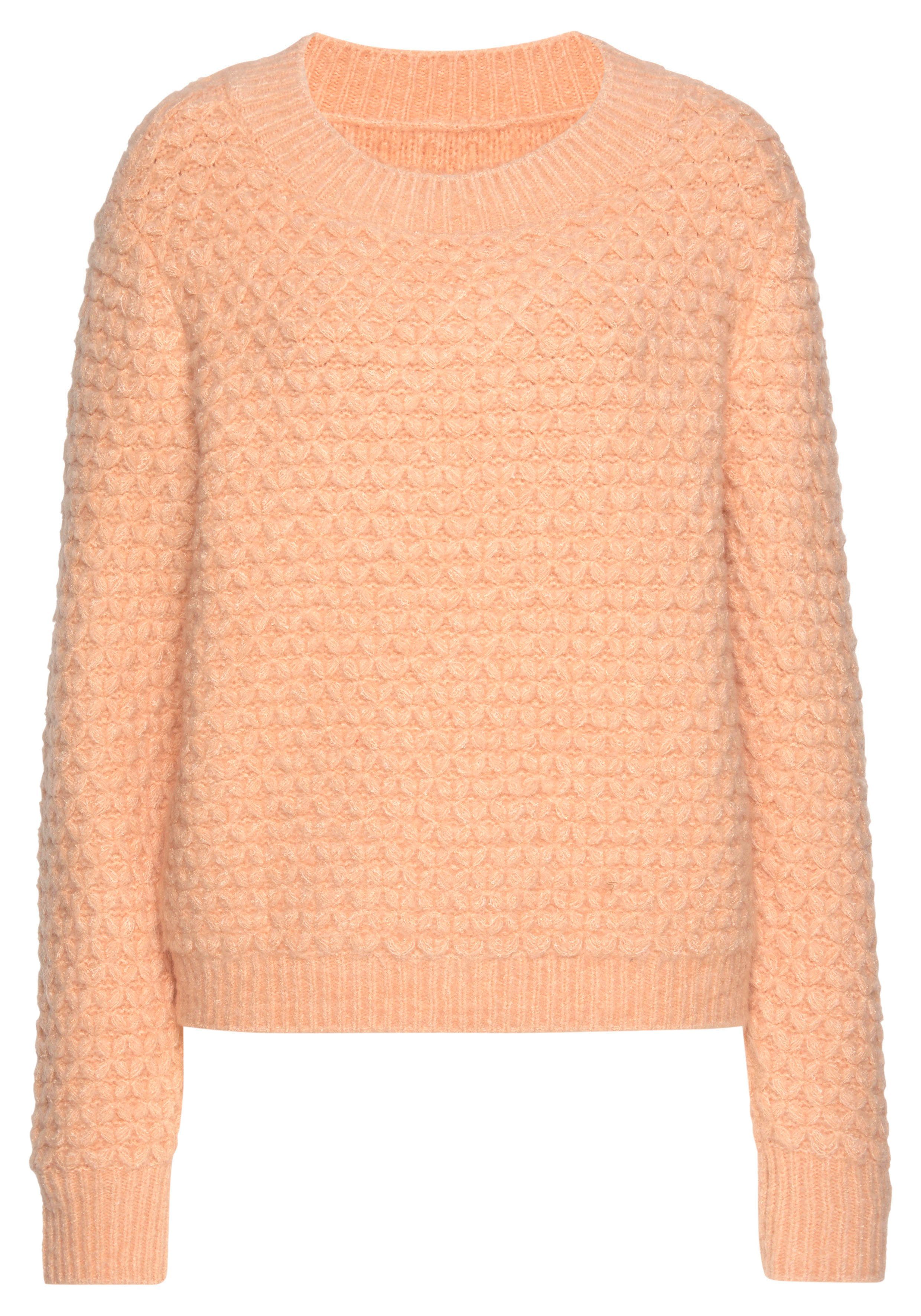 Vivance Rundhalspullover mit besonderem Strickmuster, lockere Passform günstig online kaufen