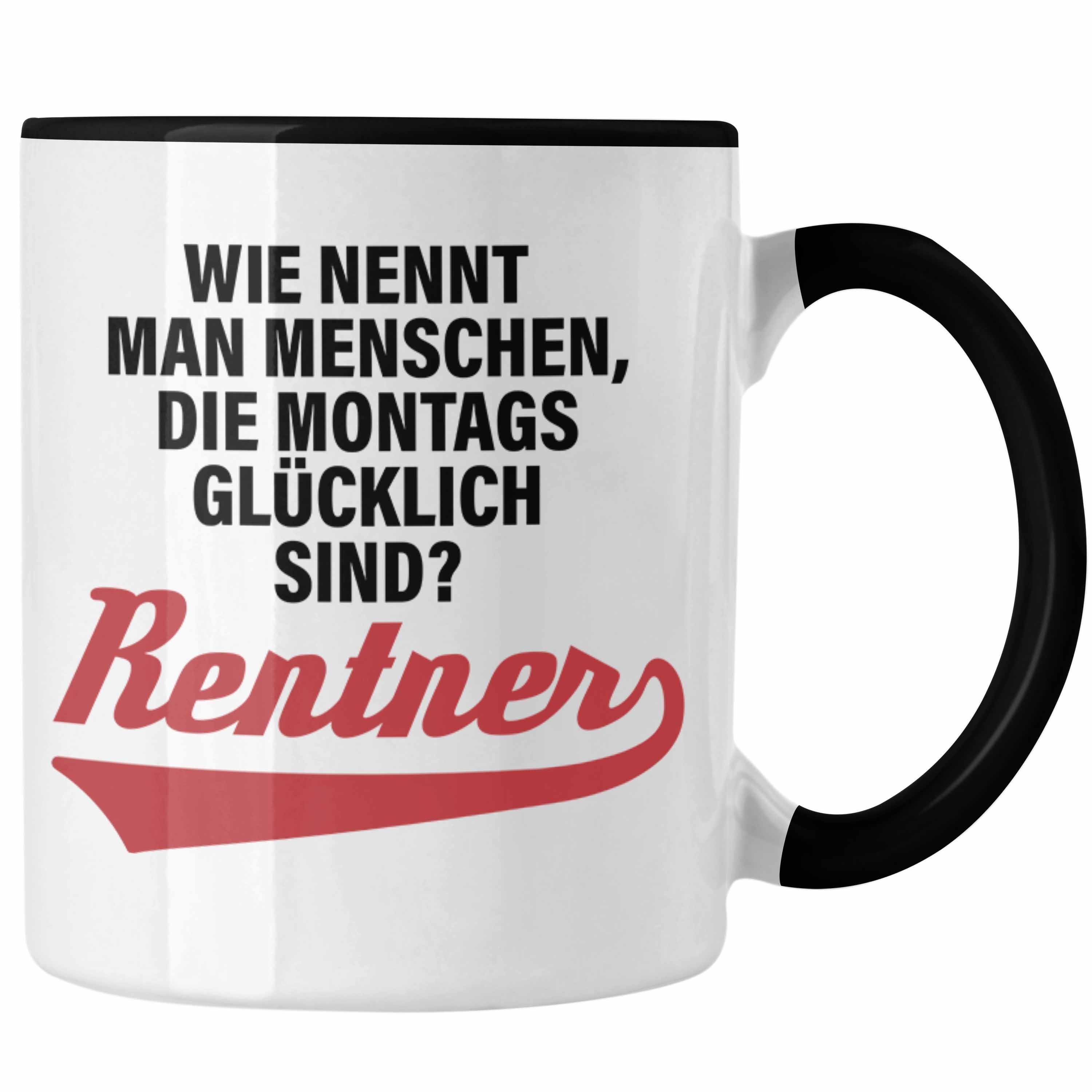 Trendation Tasse Trendation - Renter Tasse Ruhestand Geschenk Rente Mann Frau Lustig Renteneintritt Abschied Rentnerin Sprüche Schwarz