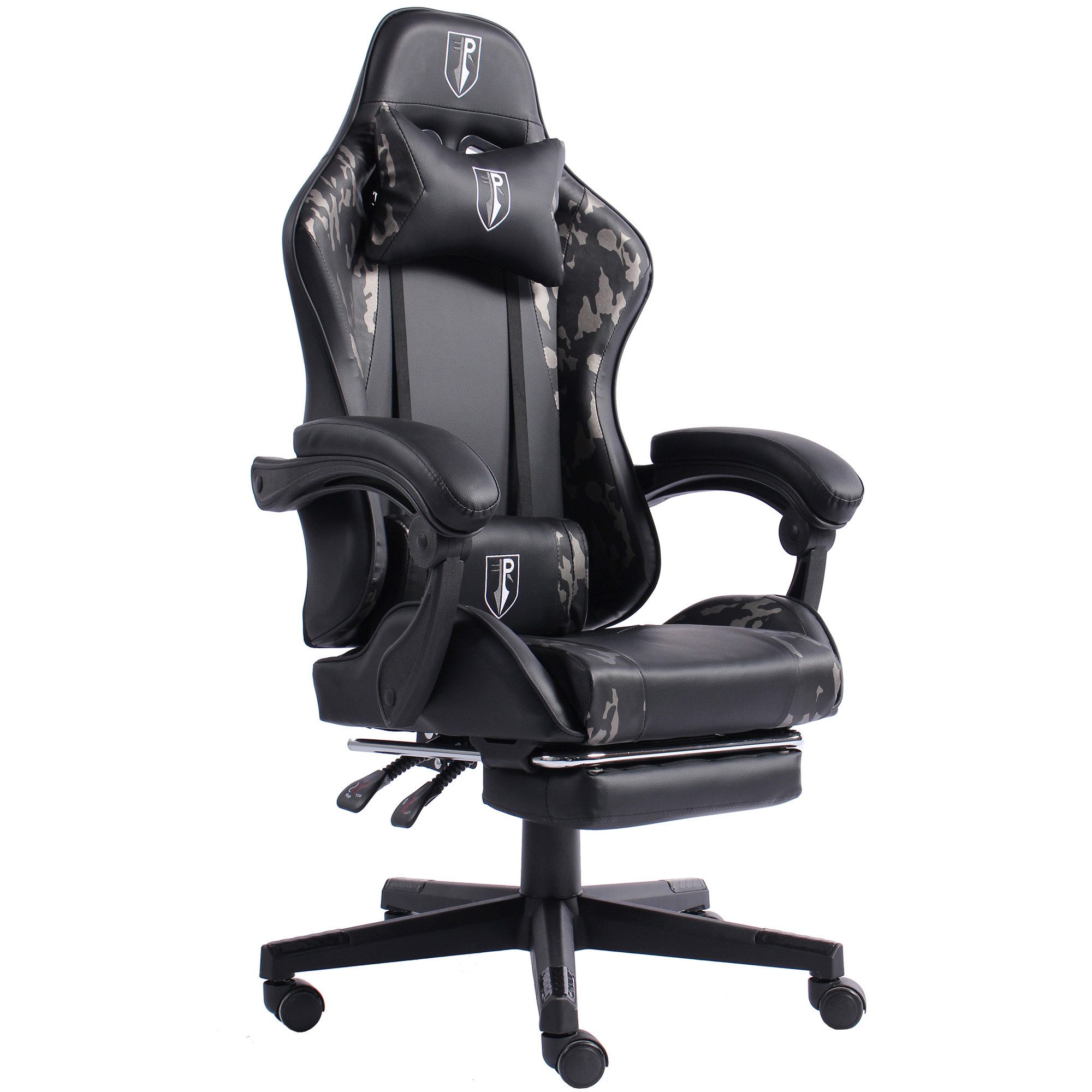 TRISENS Gaming-Stuhl Arijus (1 Stück), Chefsessel mit Fußstütze im Racing-Design