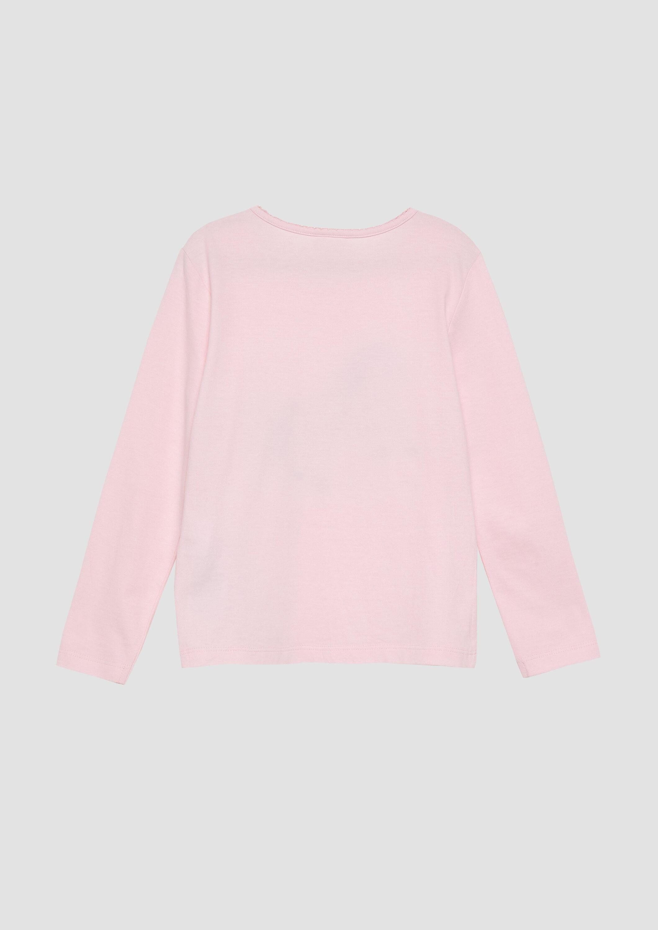 s.Oliver Langarmshirt T-Shirt Langarmshirt mit glitzerndem Pferde-Motiv