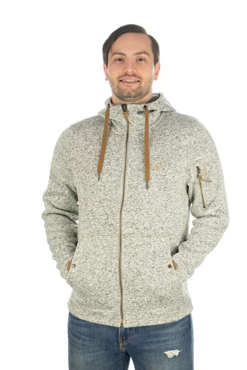 Tom Collins Strickfleecejacke Vazabi Herren Kapuzenjacke mit Hirsch-Stickerei auf der Brust – Bild 3 von 4