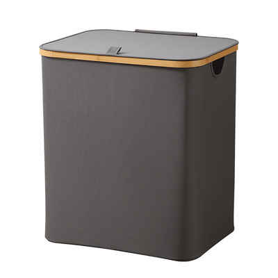 Mrichbez Wäschekorb Wäschekorb mit Deckel (1 St., Wäschebox mit Henkel und Tasche für Zimmer Platzsparend), faltbar Wäschekorb