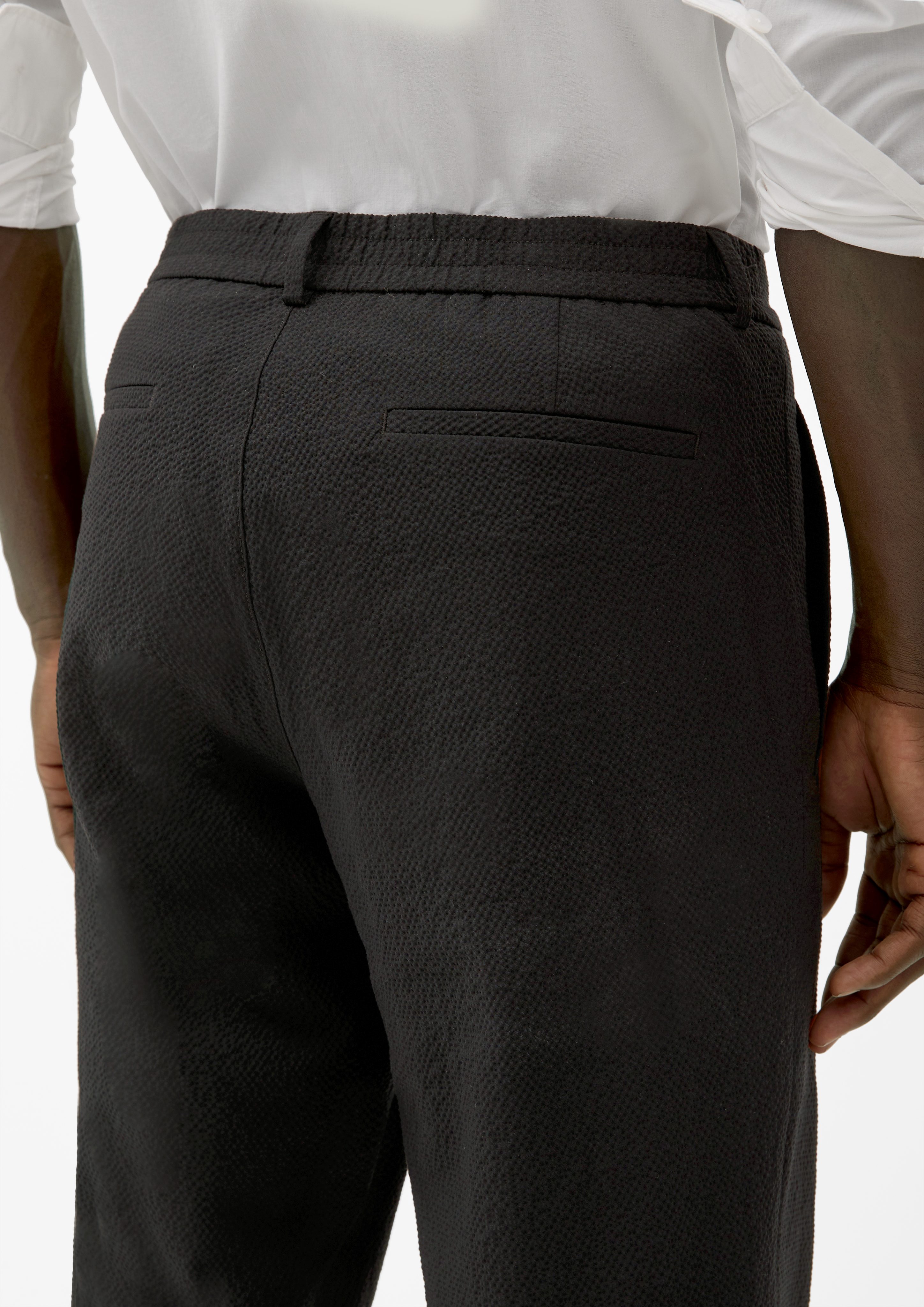 Hose aus schwarz Relaxed: Stoffhose s.Oliver Seersucker