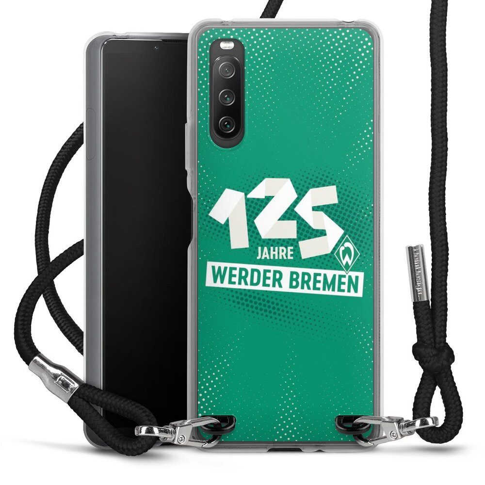 DeinDesign Handyhülle 125 Jahre Werder Bremen Offizielles Lizenzprodukt, Sony Xperia 10 IV Handykette Hülle mit Band Case zum Umhängen