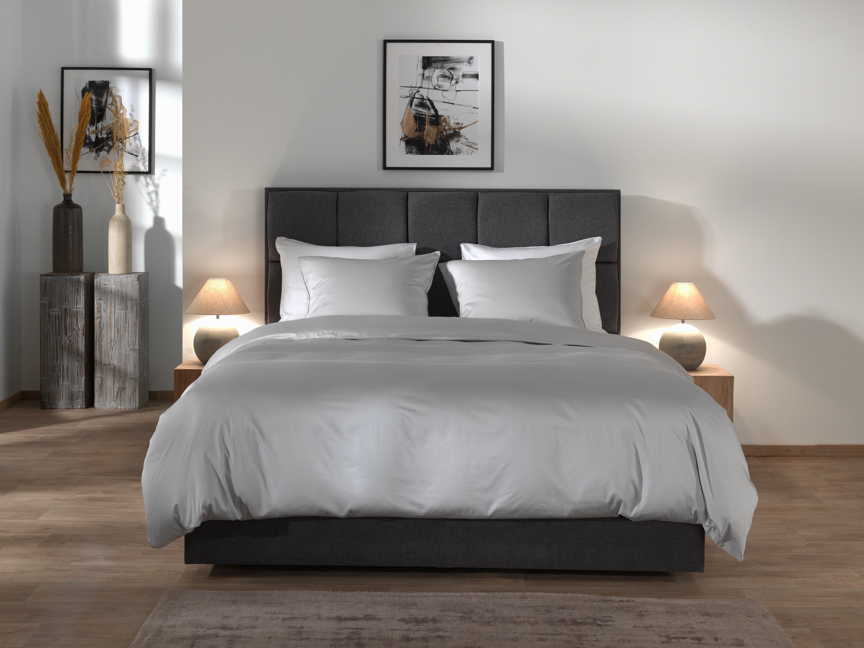 YELLOW Bettwäsche Suite Dubai Dbo 240 Vaporous Grey 240x220 Vaporous-Grey Uni, Mako Satin, 3 teilig, Bettwäsche 240x220 Baumwolle Mako Satin Uni Hotelverschluss – Bild 3 von 4
