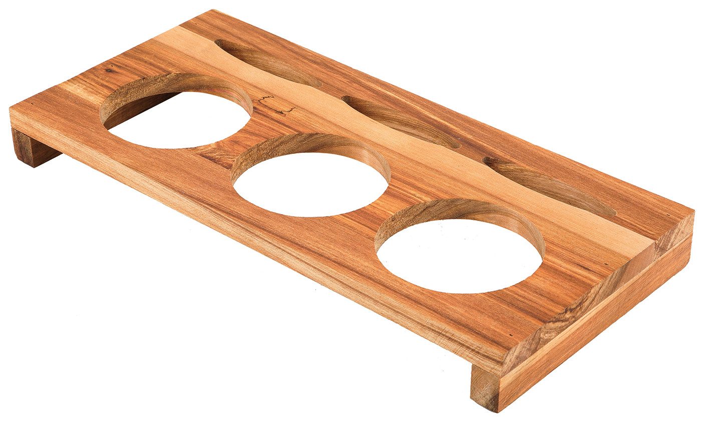 CS Koch-Systeme Tablett XANTEN für Mini-Töpfe, Birkenholz, Holz, (1-tlg), für drei Mini-Töpfe passend
