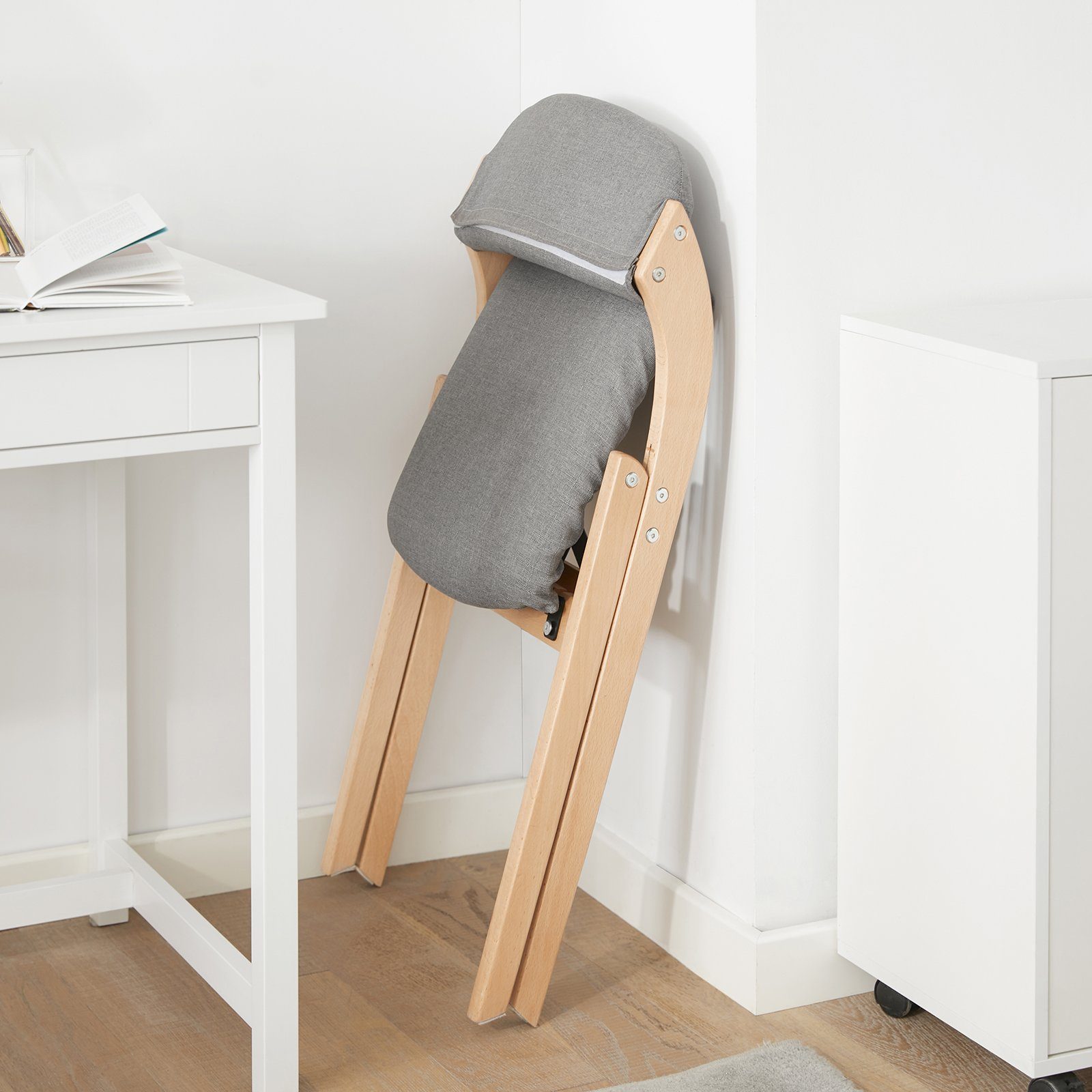 FST92, Küchenstuhl Sitzfläche SoBuy und Lehne mit Klappstuhl gepolsterter grau Klappstuhl