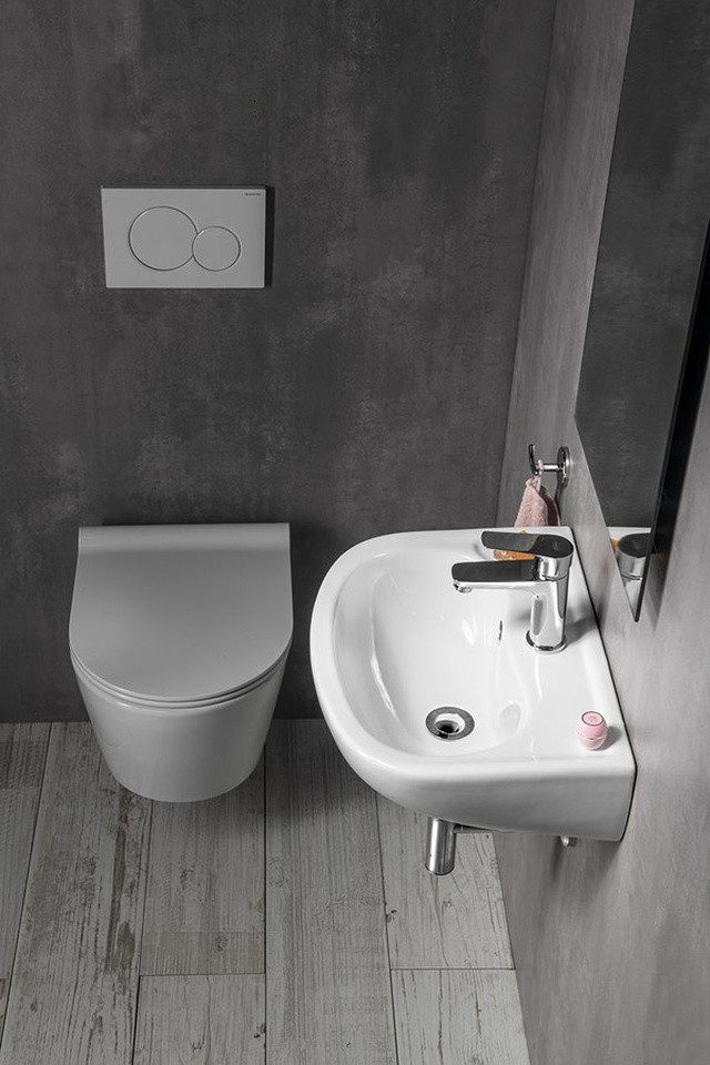 Isvea Waschtisch Keramik Waschbecken 45x35cm, Weiß, Isvea-10TP71045