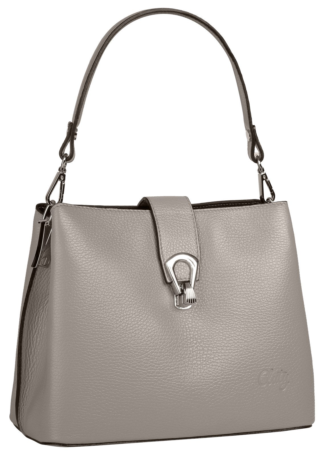 Cluty Umhängetasche, echt Leder, Made in Italy