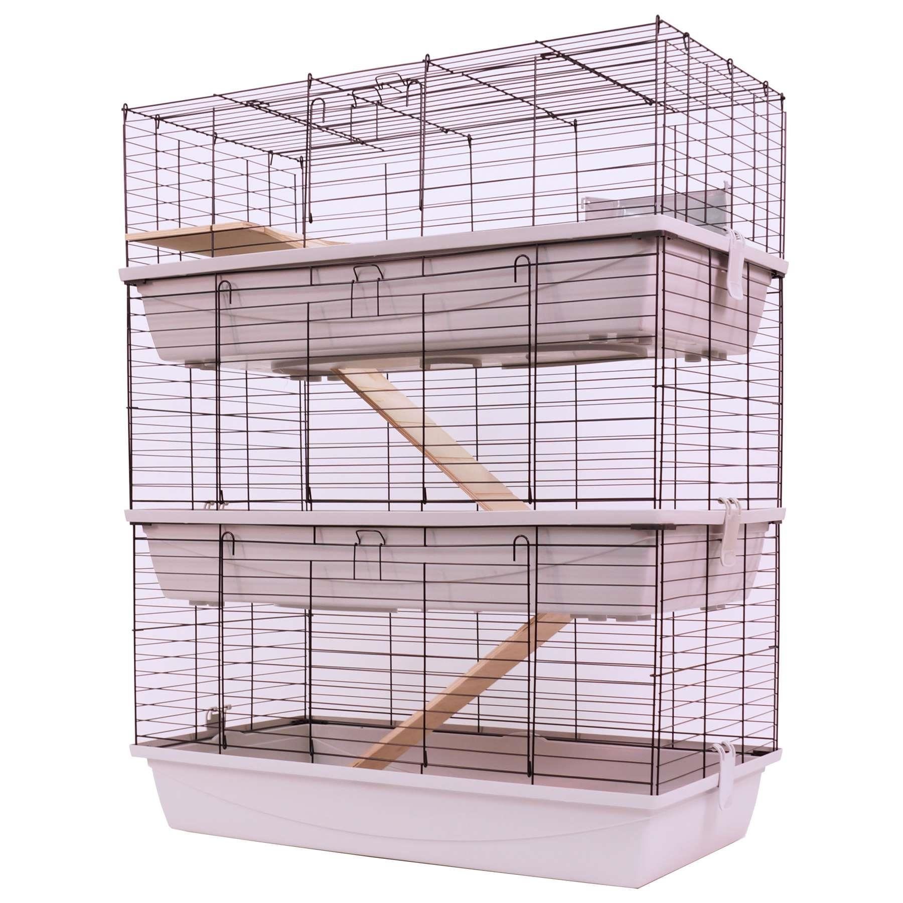 Kleintierkäfig Kaninchen- und Meerschweinchenkäfig GRENADA 100 SKY 3 Etagen
