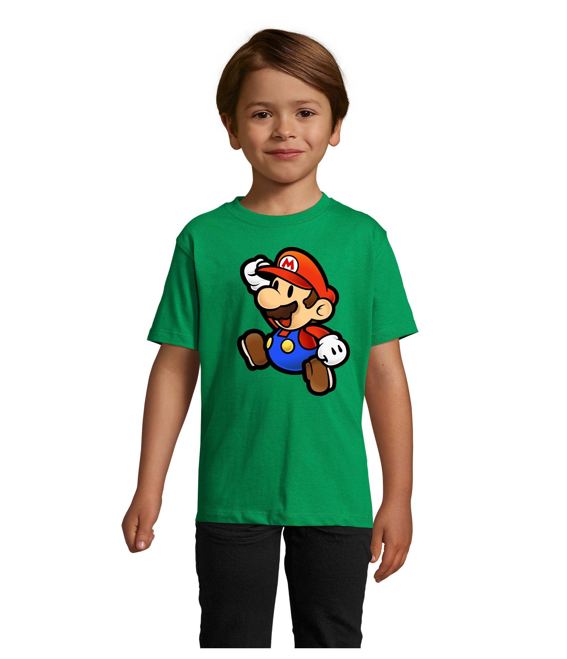 Blondie & Brownie T-Shirt Kinder Jungen & Mädchen Mario Nintendo Gaming Luigi Yoshi Super in vielen Farben Grün