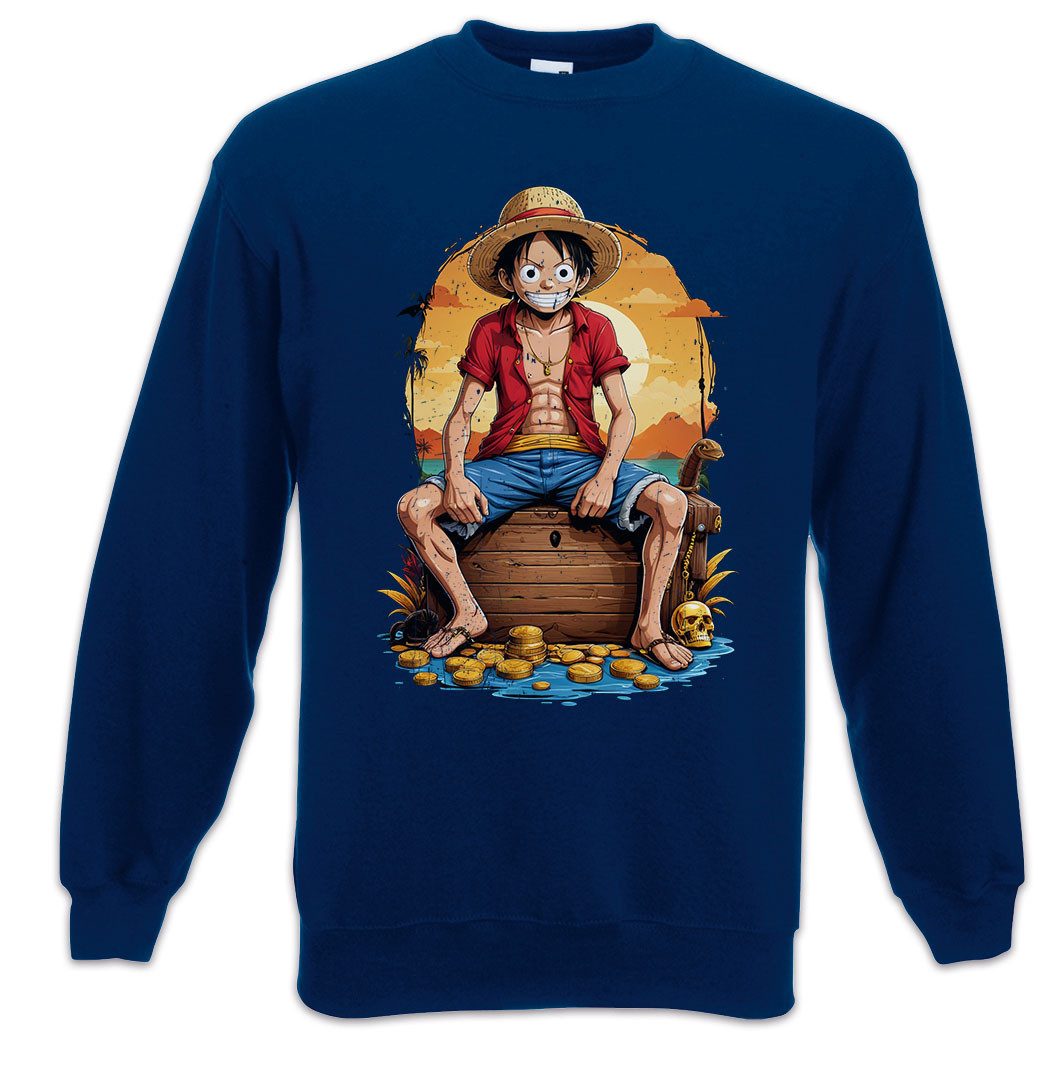 Urban Backwoods Sweatshirt Monkey Smile Ruffy Sweatshirt One Pirate Adventure Anime Piece D Luffy (1-tlg) Treasure Pirates Series Serie