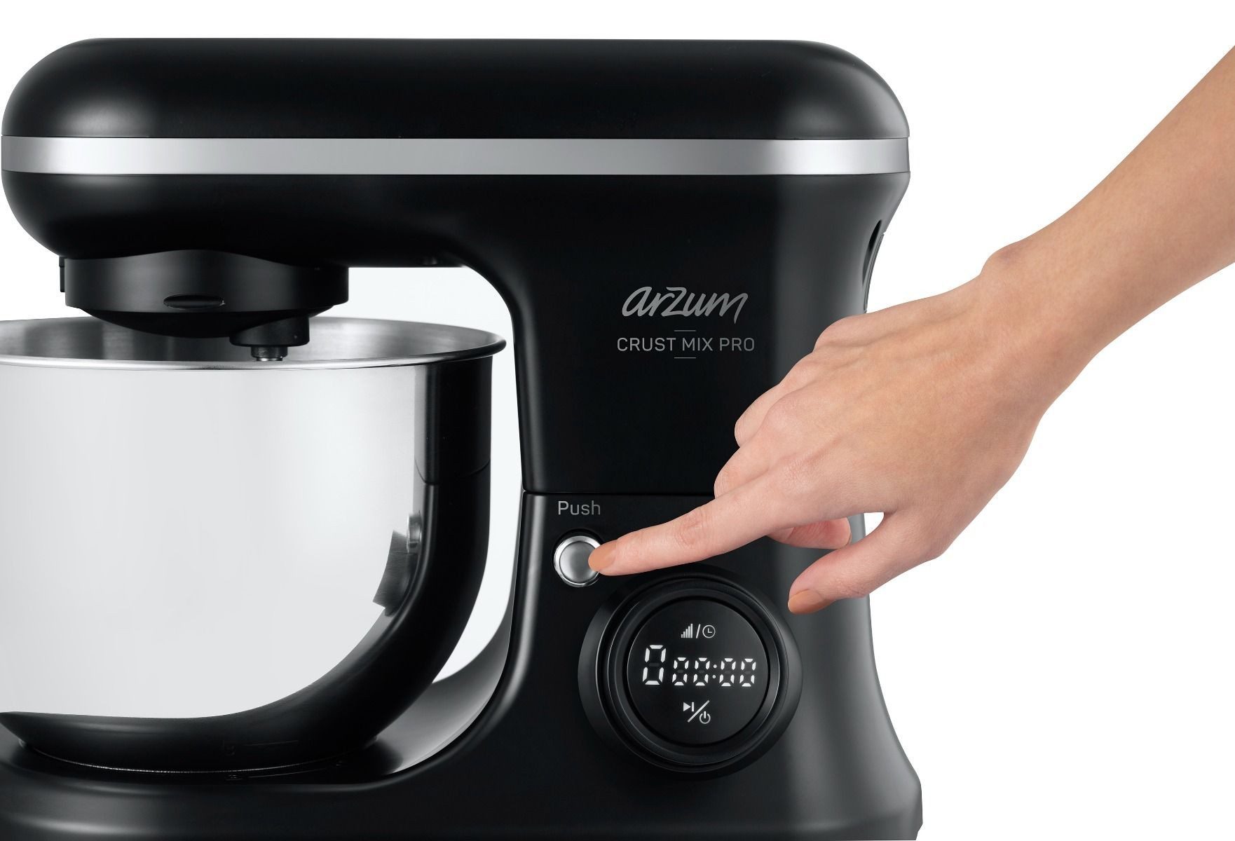 Arzum Standmixer Multifunktion-Küchenmaschine Crust Mix Pro 1200W Edelstahl, 1200 W, Digital Touch-Display mit Zeit- und Geschwindigkeitseinstellung