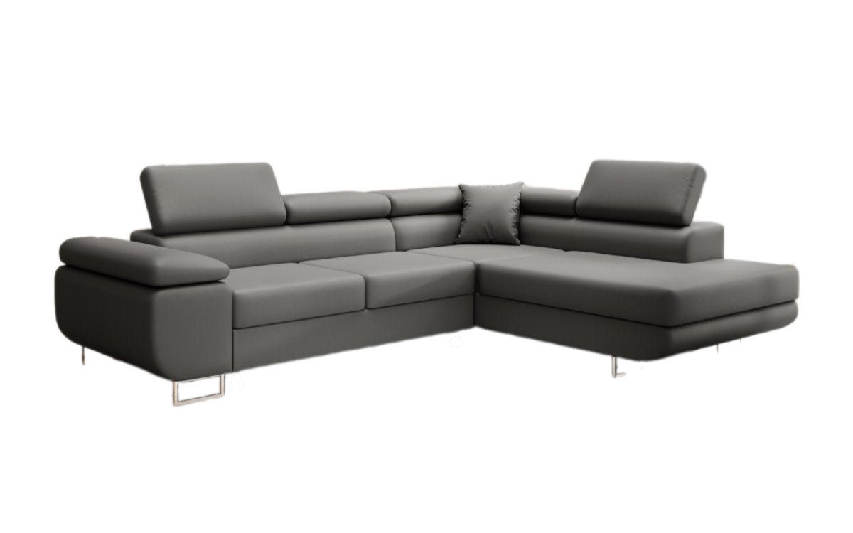 Luxusbetten24 Schlafsofa Designer Sofa Aston Kunstleder, mit Stauraum und Schlaffunktion