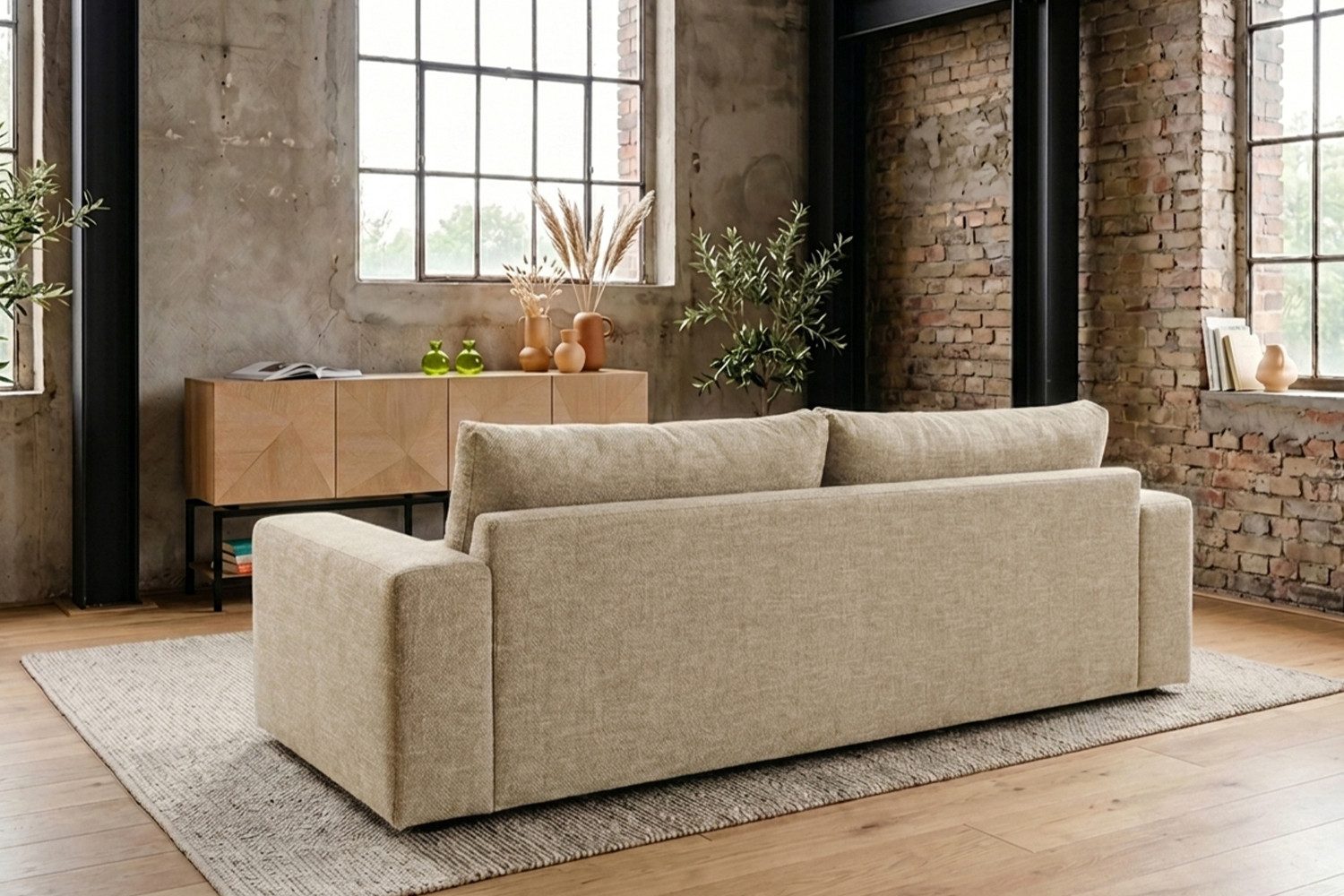 KAWOLA 3-Sitzer AMINA Stoff Couch - Gemütlichkeit - Wohnzimmer Sofa - 3 Sitzer, Modernes Sofa für Drei, hochwertiger Bezug, toller Sitzkomfort – Bild 5 von 5