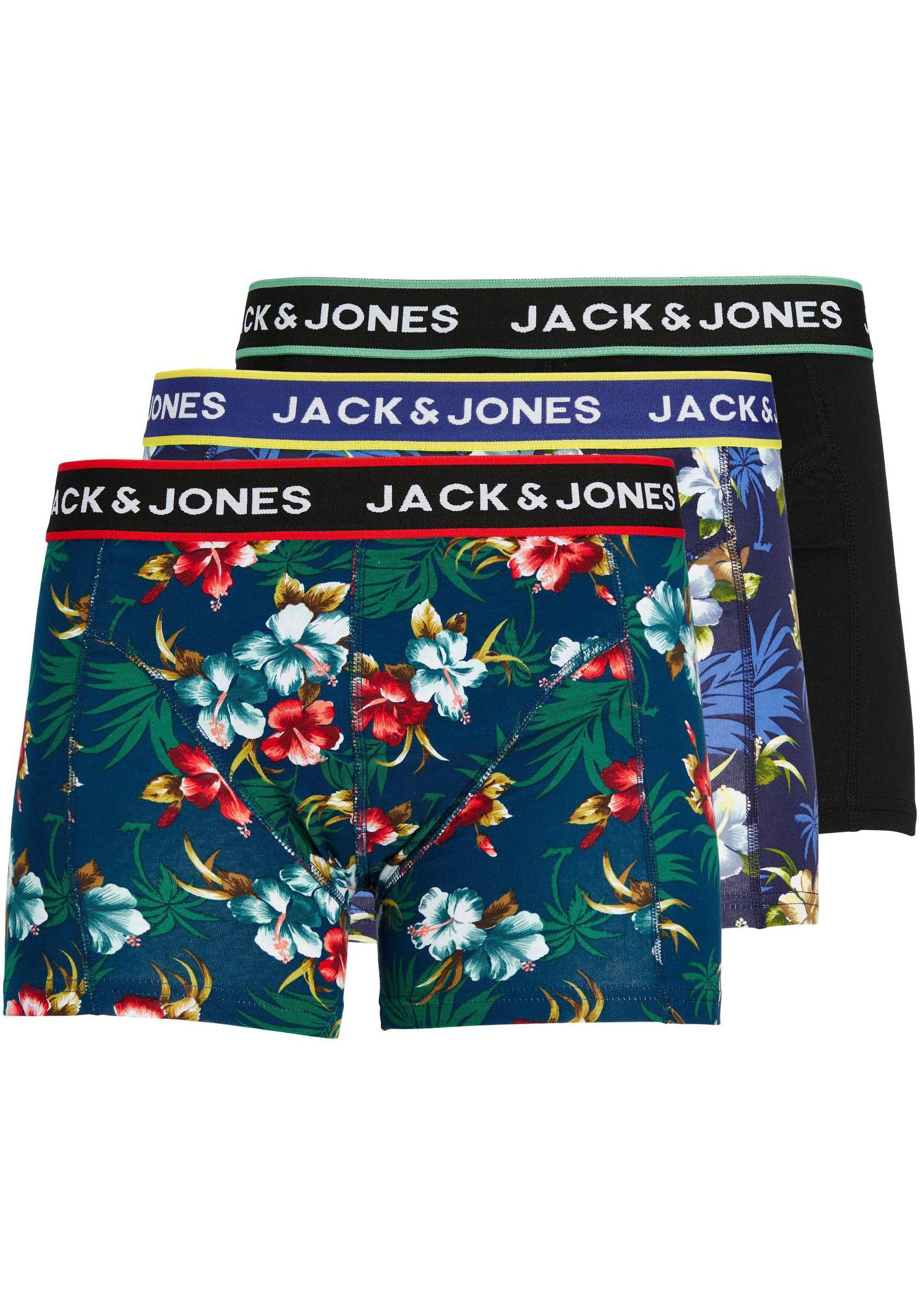 [Neueste Mode] Jack & Jones bardaboes PACK.NOOS / (Packung, black 3-St) TRUNKS JACFLOWER Trunk 3
