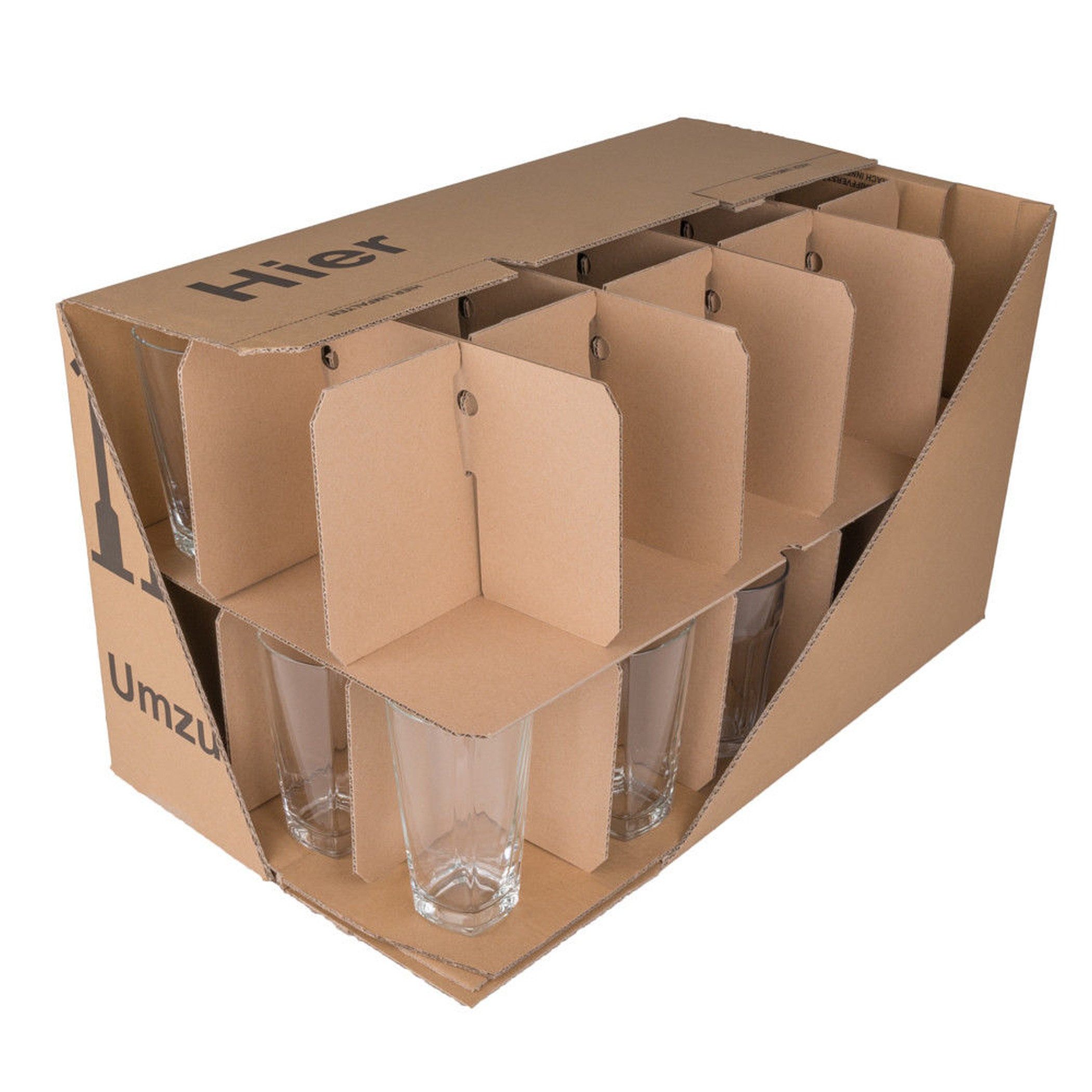 BB-Verpackungen Umzugskarton Gläserkarton inkl. Einsatz für 30 Gläser, 2-wellig, 600 mm x 330 mm x 340 mm, 5 Stück – Bild 4 von 5