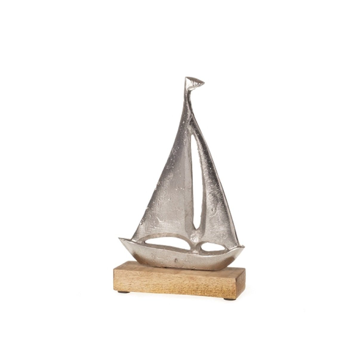 Linoows Dekoobjekt Segelyacht Modell, Schreibtisch Deko, Segelboot, Modell Schiff aus Aluminium und Mango Holz