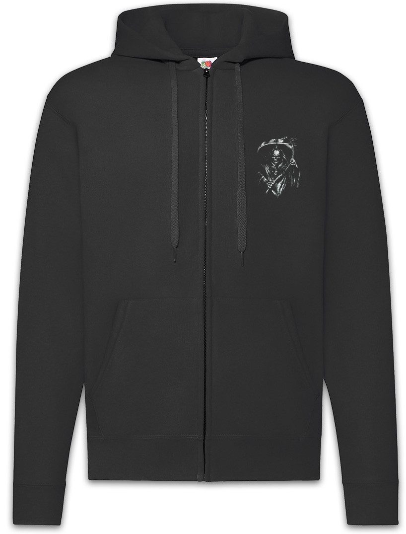 Sweatjacke Grim Reaper III Zipper Hoodie Sensenmann The Death Skeleton Skull Art