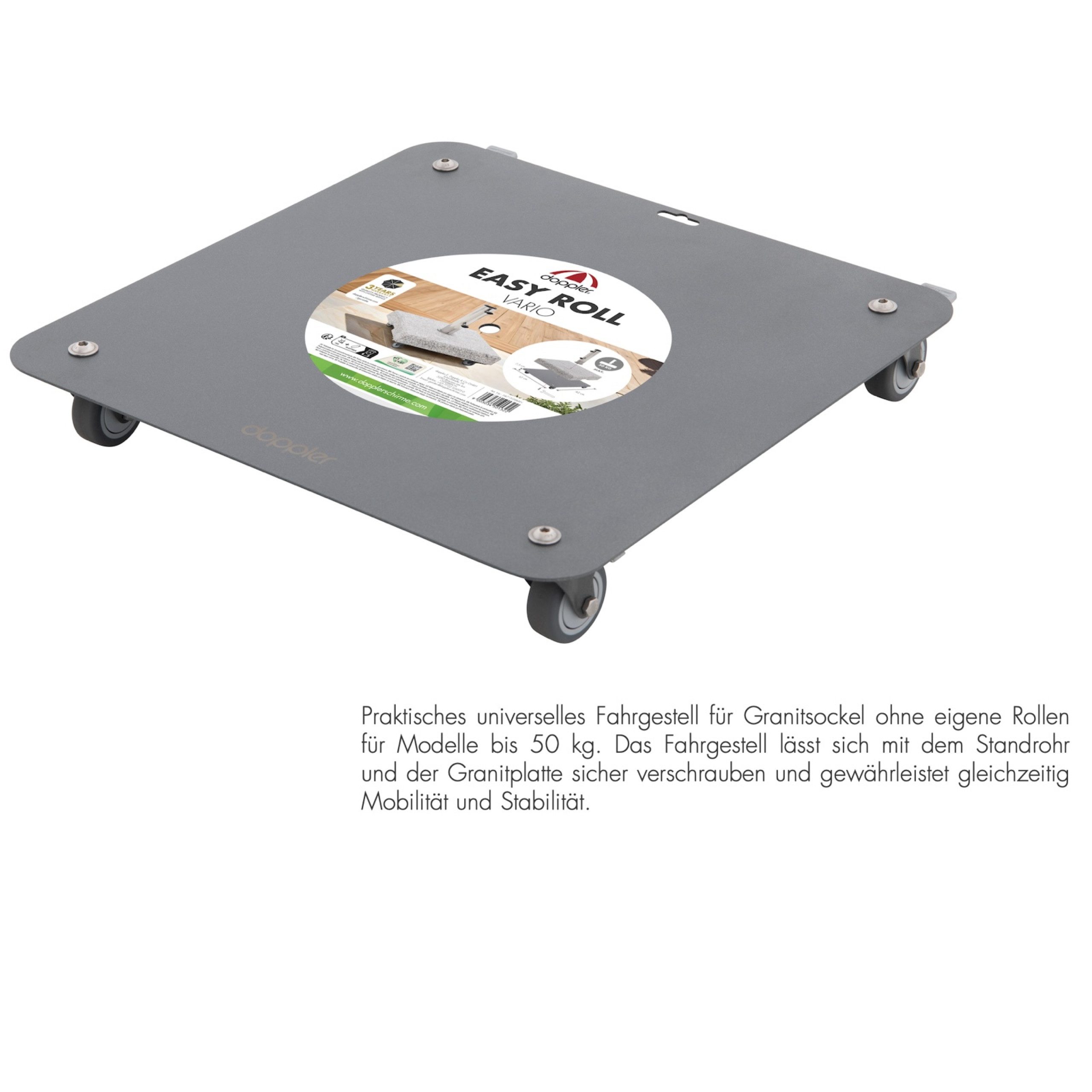 doppler® Sonnenschirm Doppler Fahrgestell Vario Trolley mit Rollen für Granitsockel bis 50
