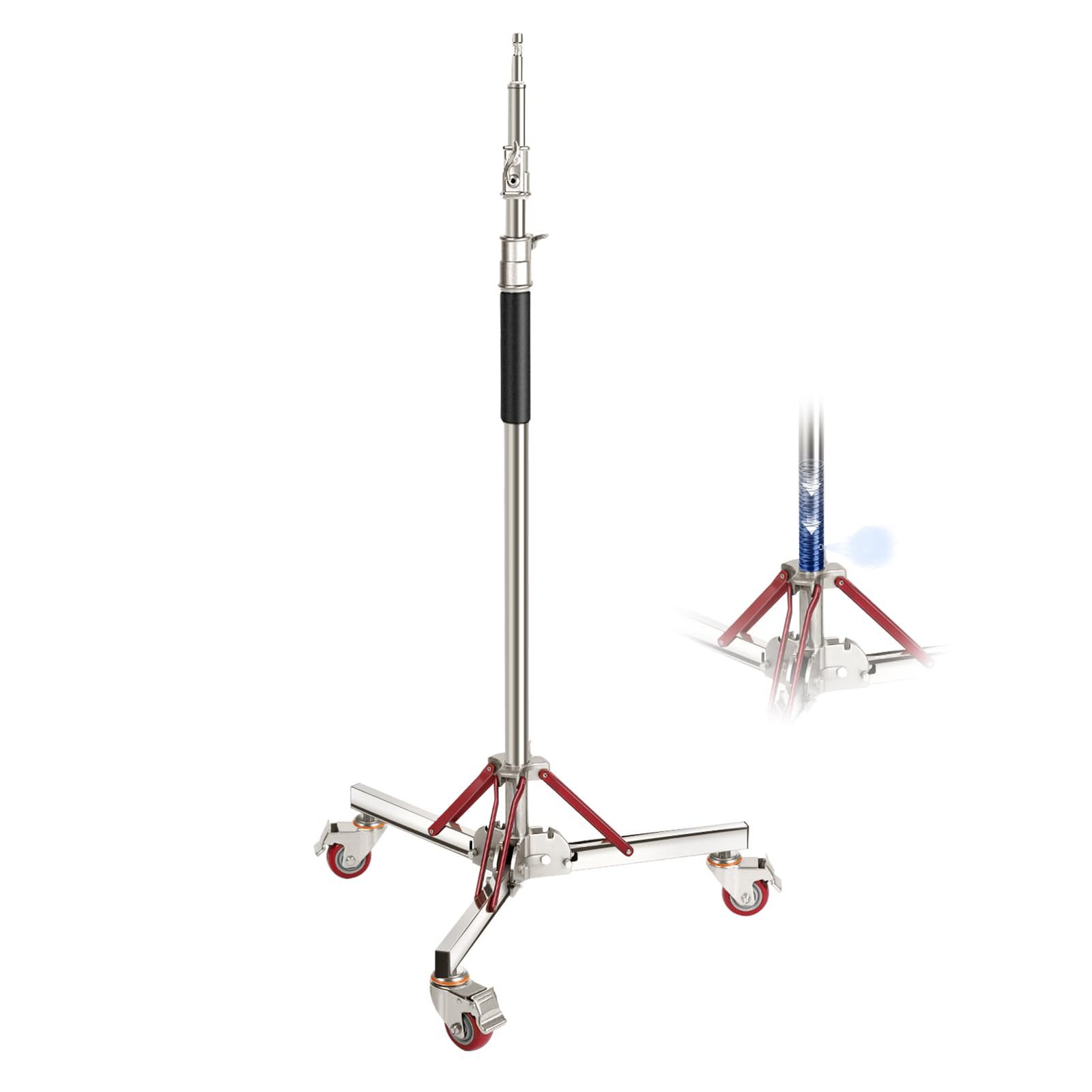 Neewer ST240SS 10ft Rollenstativ luftgepolstert verstellbar Lampenstativ (höhenverstellbar von 130 bis 305 cm)