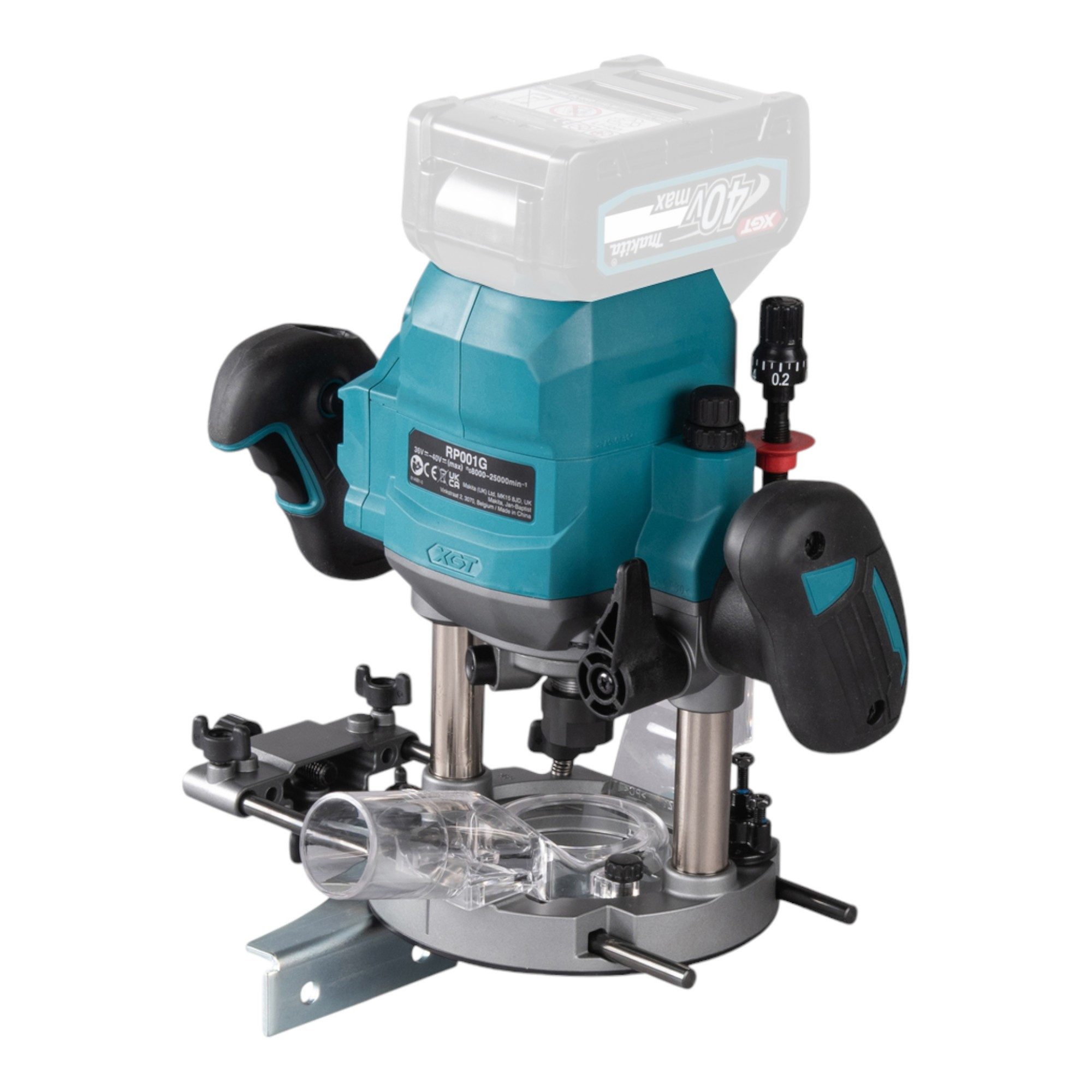 Makita Oberfräse RP 001 GZ 40 V max. 12 mm Brushless Solo - ohne Akku, ohne Ladegerät