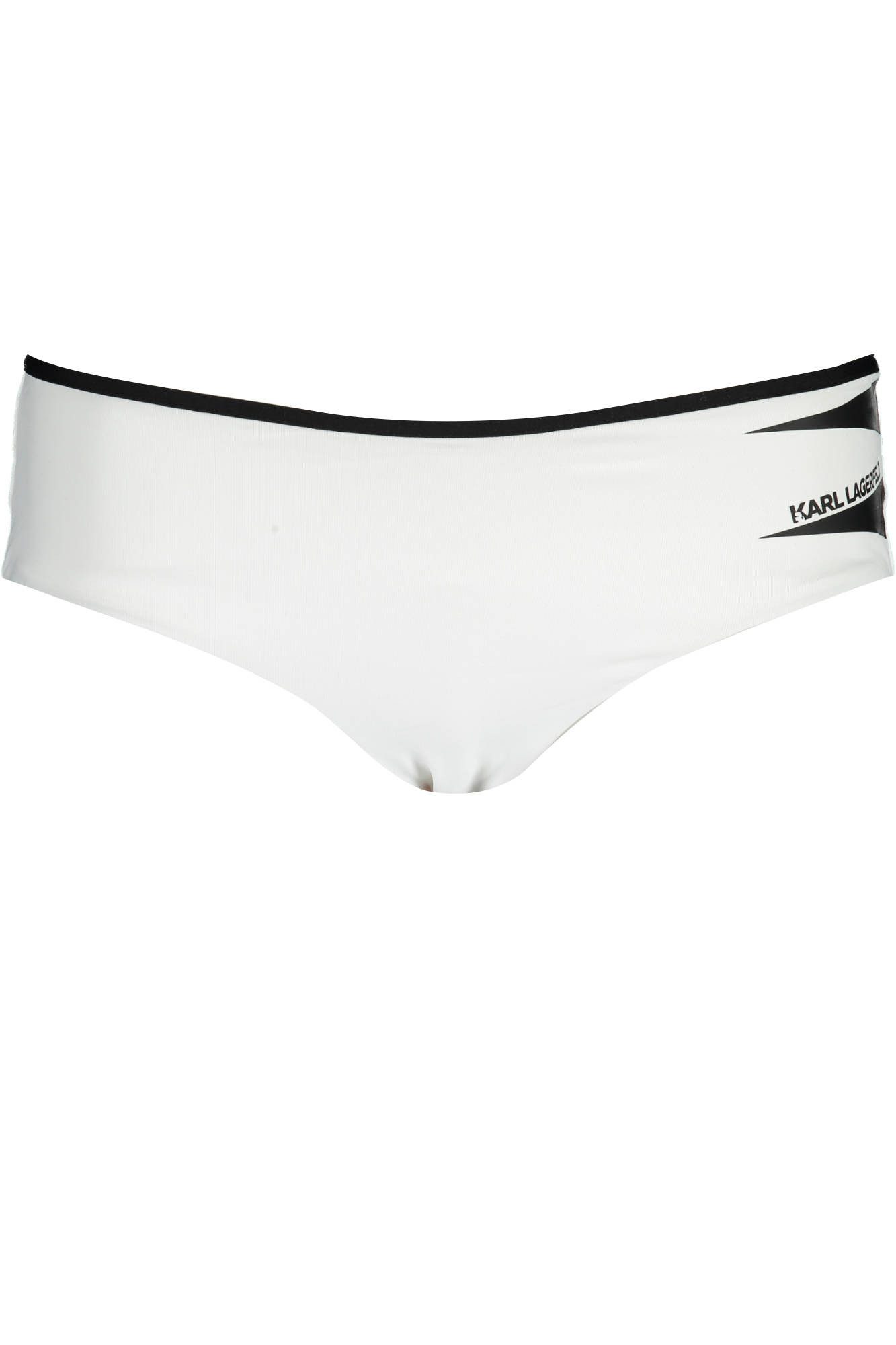 KARL LAGERFELD Badeanzug Elegante Damen Badehose in Weiß mit Kontrastdetails und Logo-Druck