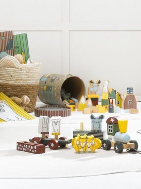 Hej Lønne Spielbausteine Holzbausteine Kinder, (56 tlg. Set, 56 St), Kinder Spielzeug ab 1 Jahr